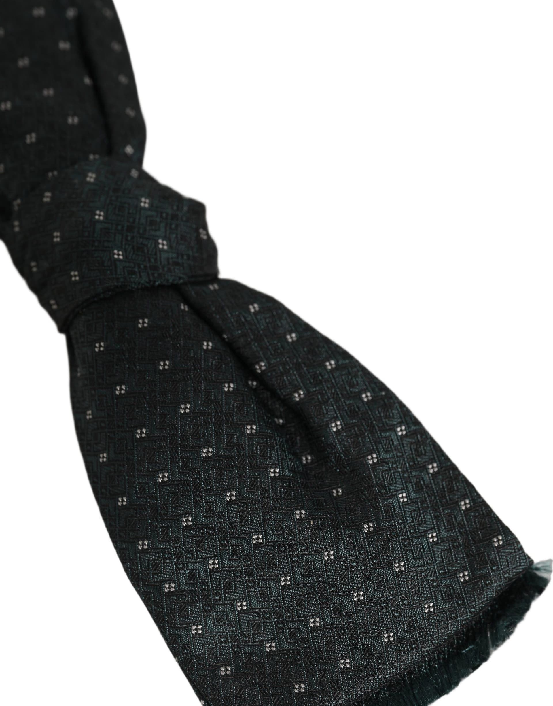 Dolce & Gabbana Men Green Patterned Adjustable Neck Papillon Bow Tie - 5