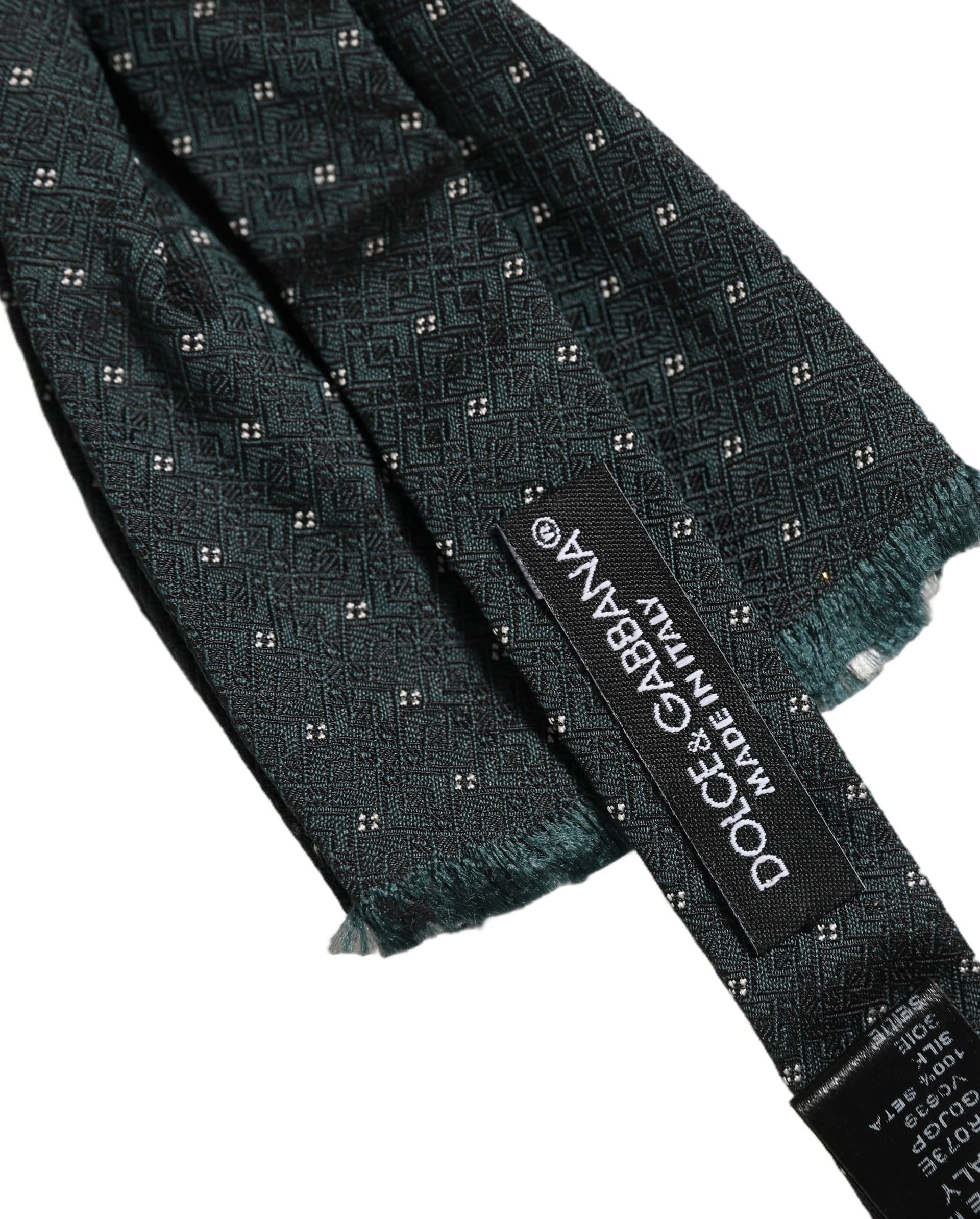 Dolce & Gabbana Men Green Patterned Adjustable Neck Papillon Bow Tie - 6
