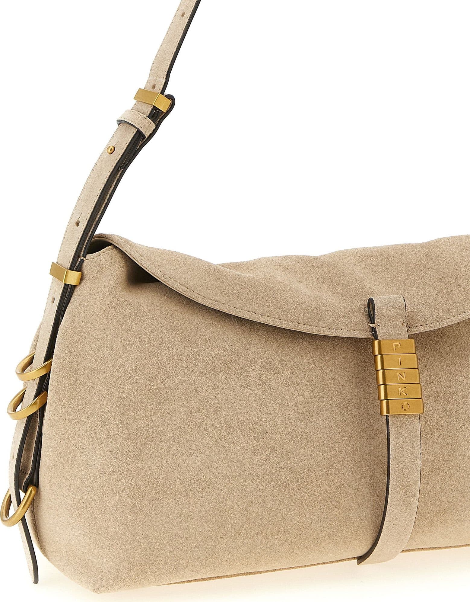 PINKO Beige Cowhide Shoulder Bag - 3