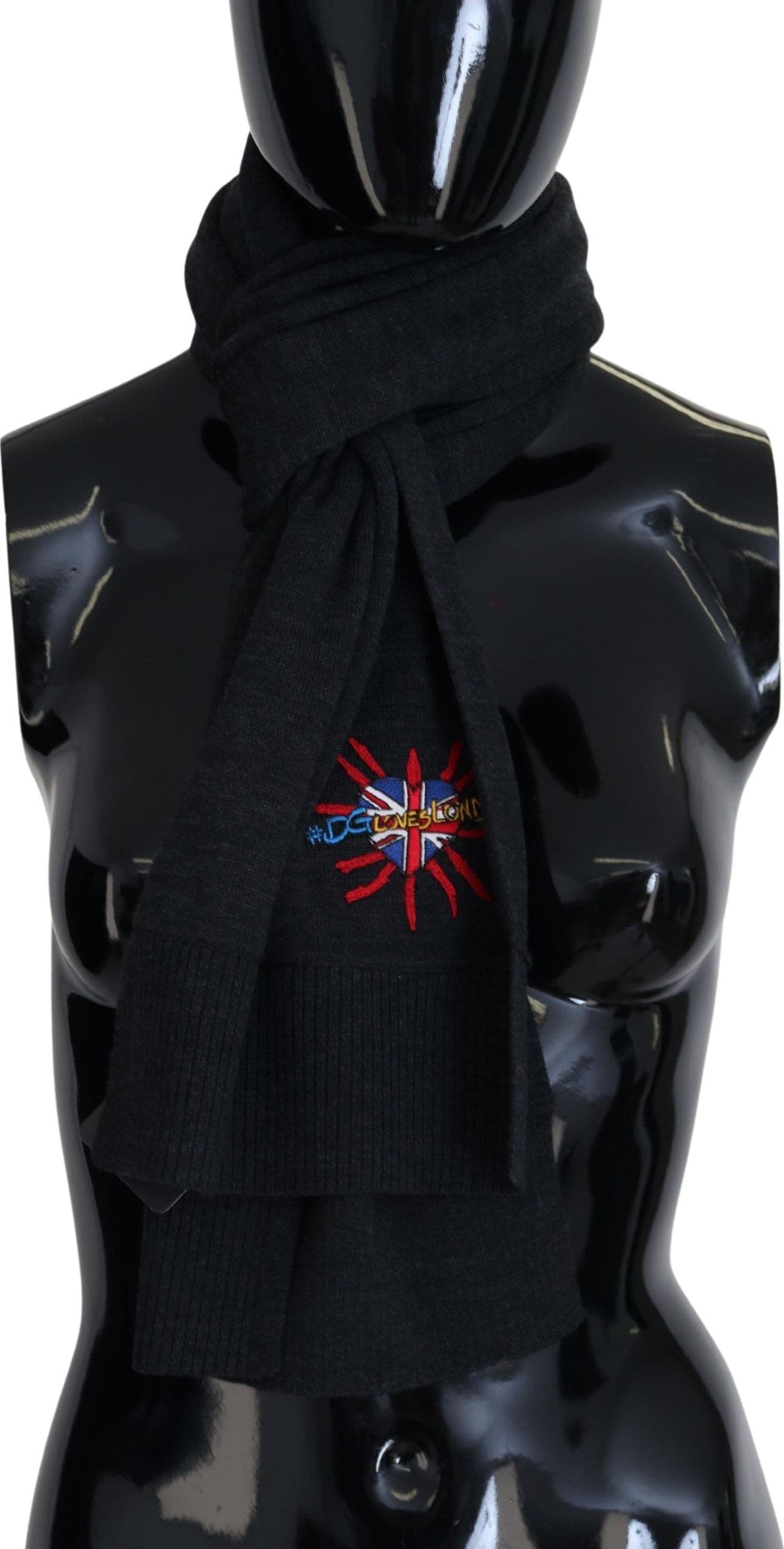 Dolce & Gabbana Black Sacred Heart #DGLovesLondon Wrap Scarf - 2