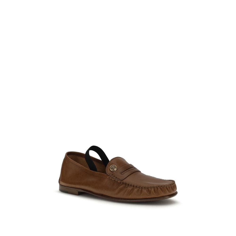 Versace Brown Lamb Ovis Aries Aries Slip-On Loafers - 2