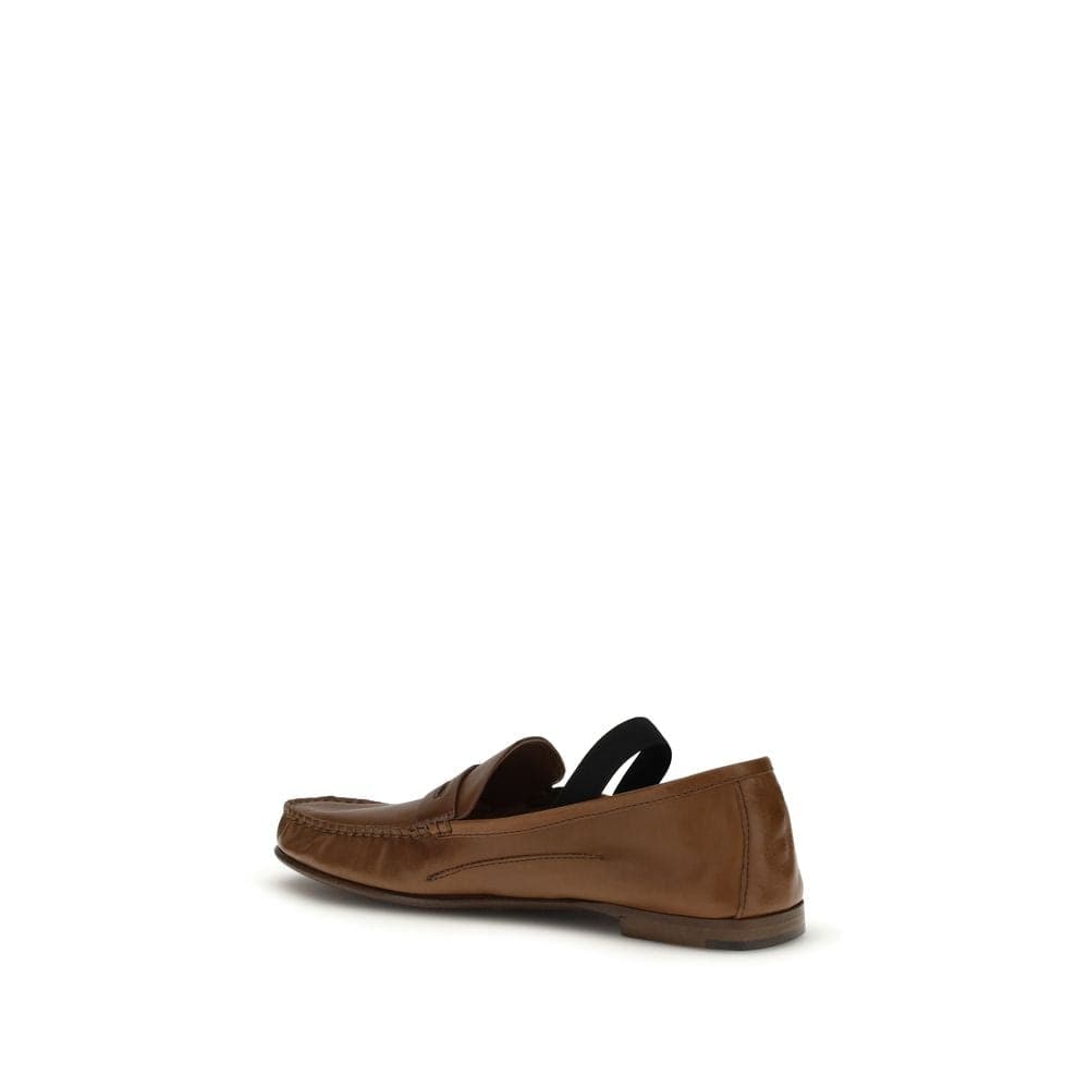 Versace Brown Lamb Ovis Aries Aries Slip-On Loafers - 3