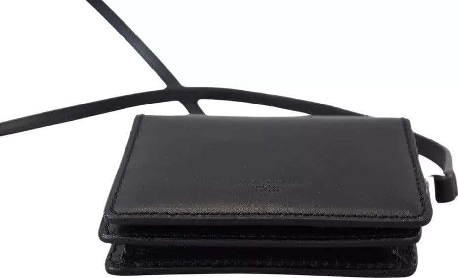 Dolce & Gabbana Black Leather Bifold Shoulder Sling Women Wallet - 5