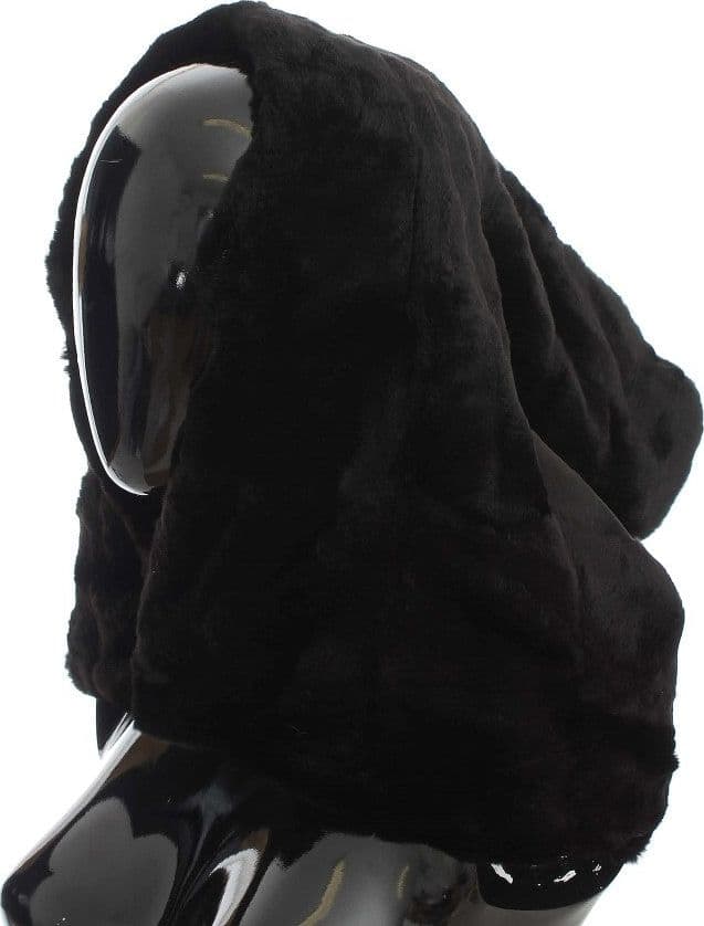 Dolce & Gabbana Black Weasel Fur Crochet Hood Scarf Hat - 2