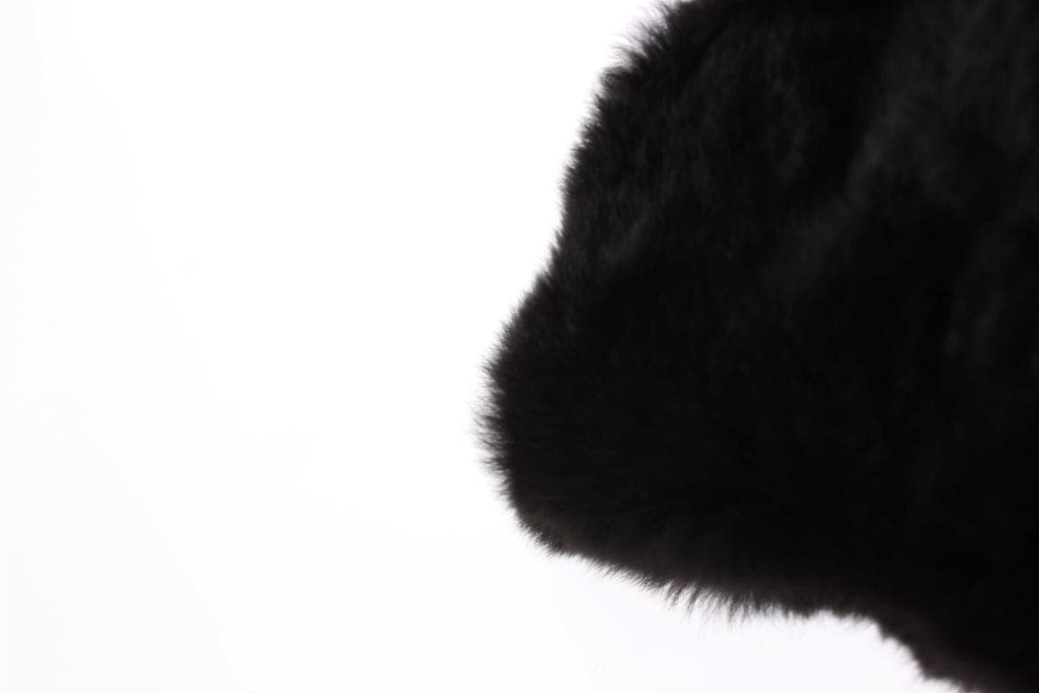 Dolce & Gabbana Black Weasel Fur Crochet Hood Scarf Hat - 5