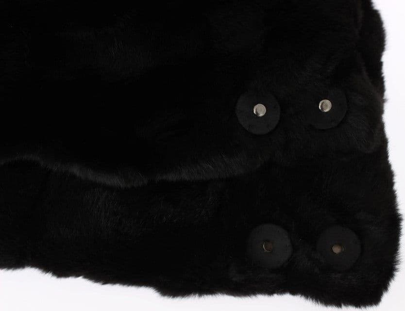 Dolce & Gabbana Black Weasel Fur Crochet Hood Scarf Hat - 7