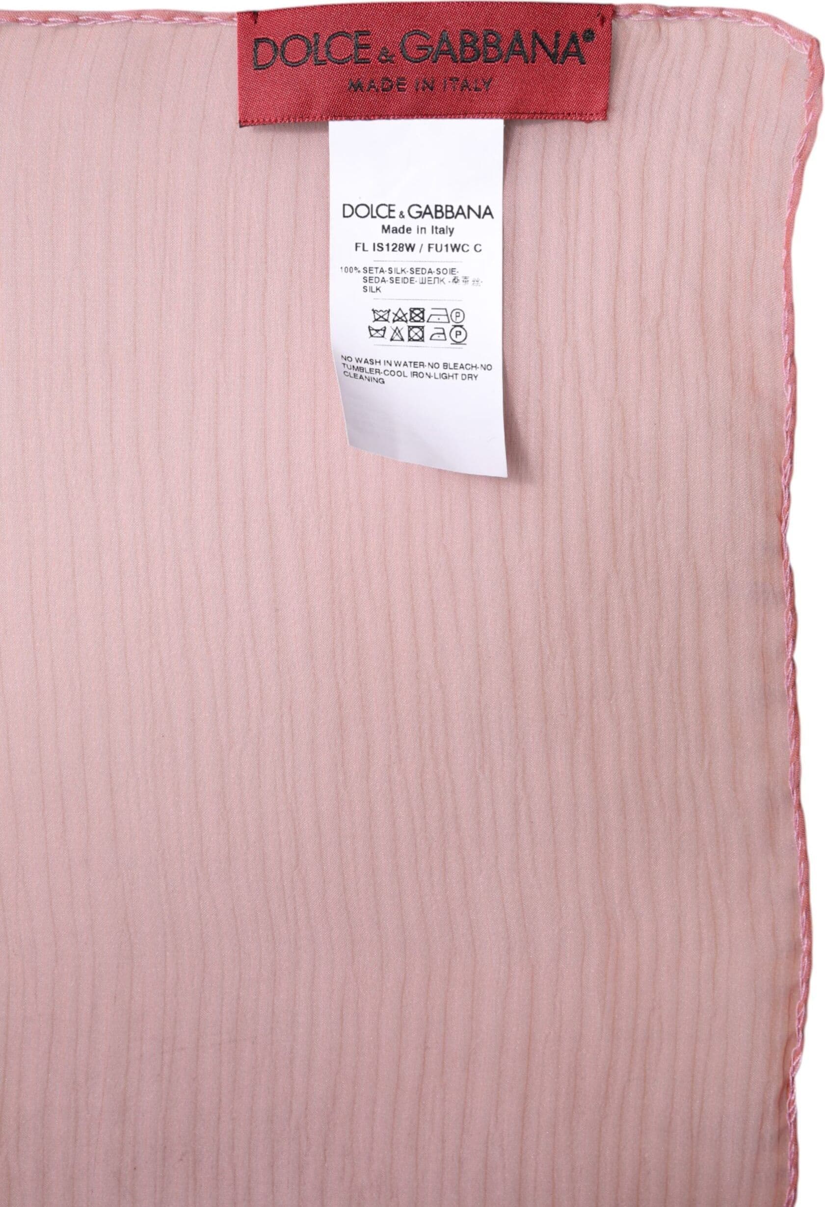 Dolce & Gabbana Pink Silk Rectangle Women Wrap Shawl Scarf - 4