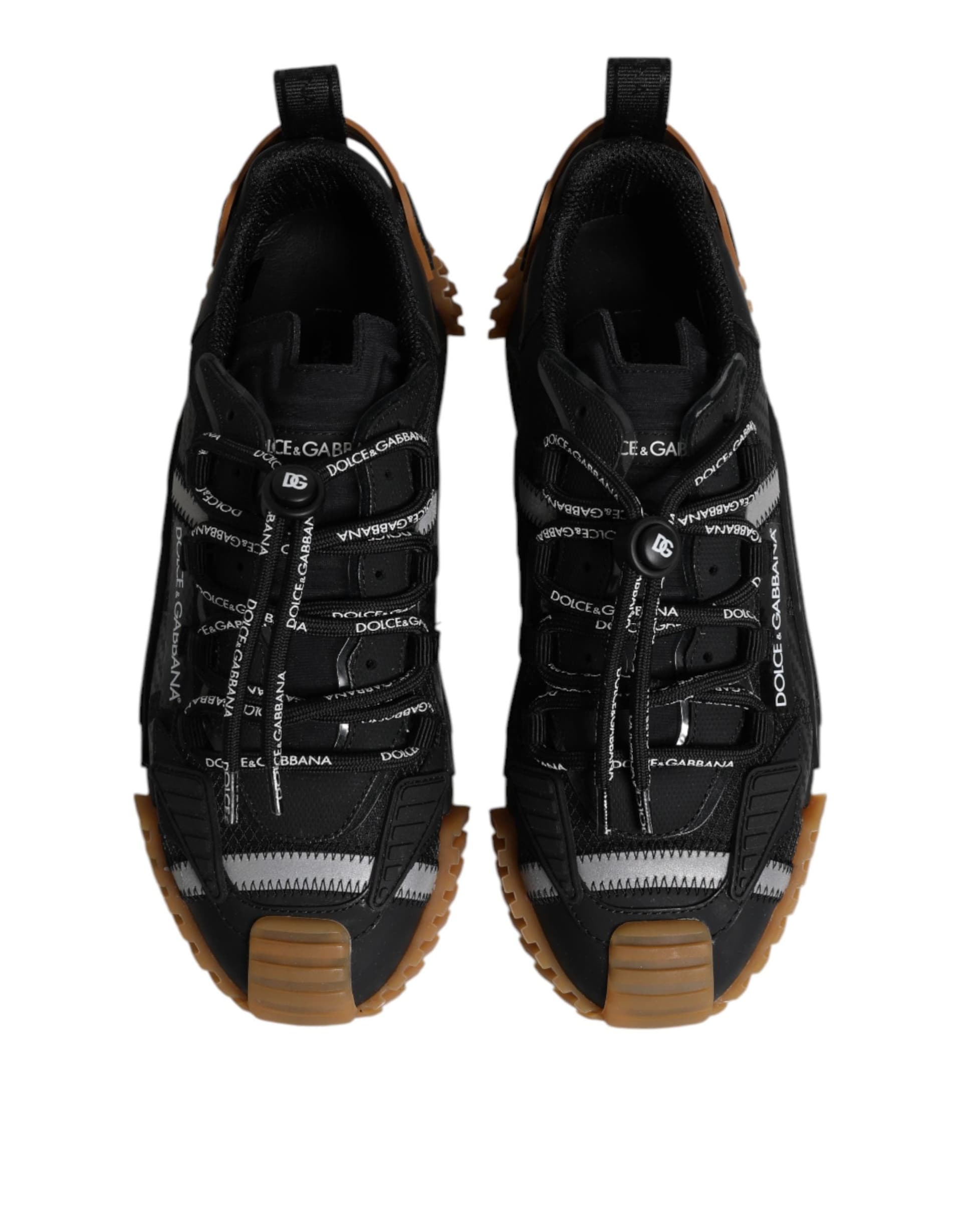 Dolce & Gabbana Black Logo Lace Up Low Top NS1 Sneakers Shoes - 2