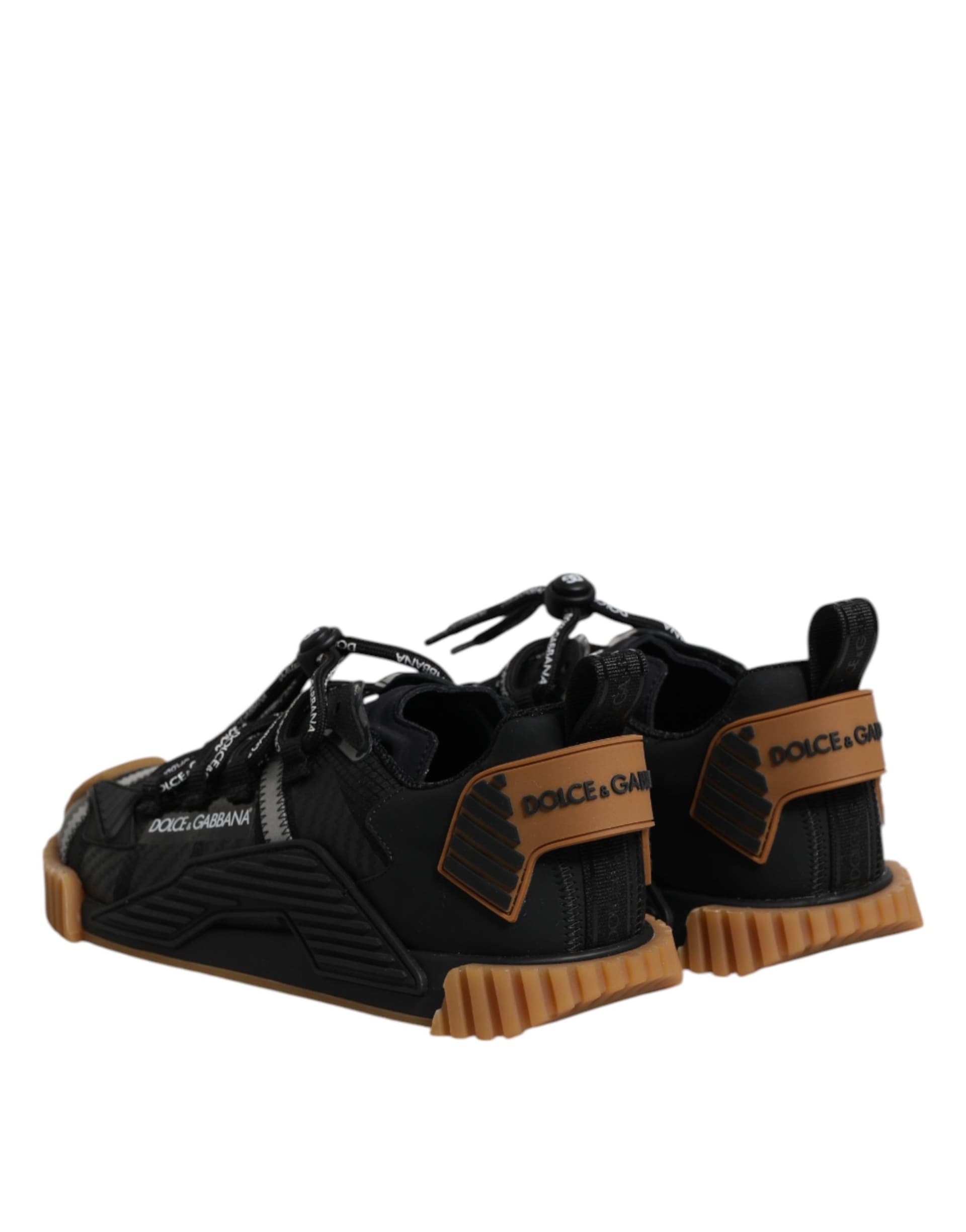 Dolce & Gabbana Black Logo Lace Up Low Top NS1 Sneakers Shoes - 4