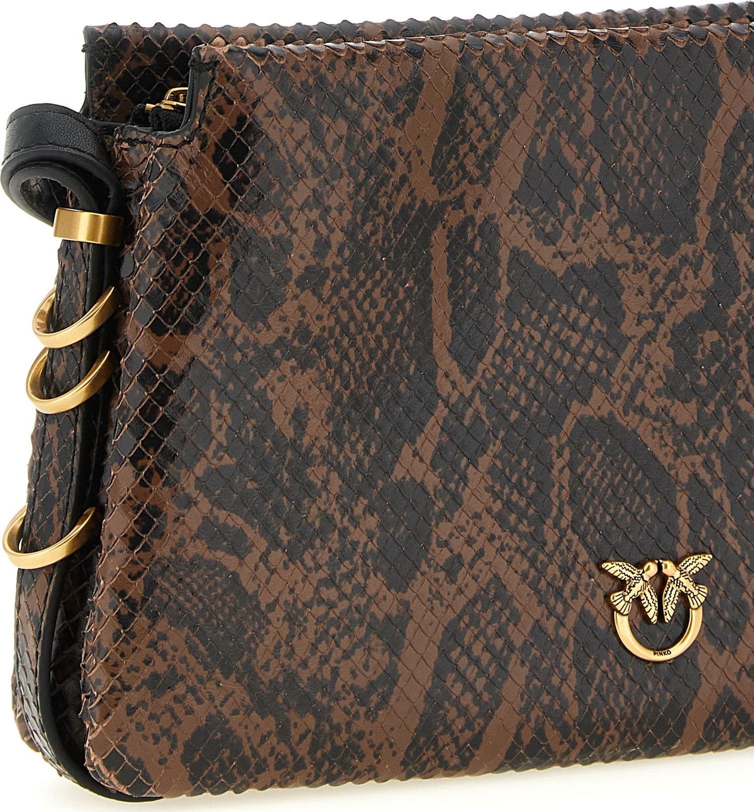PINKO Brown Calfskin Crossbody Bag - 3