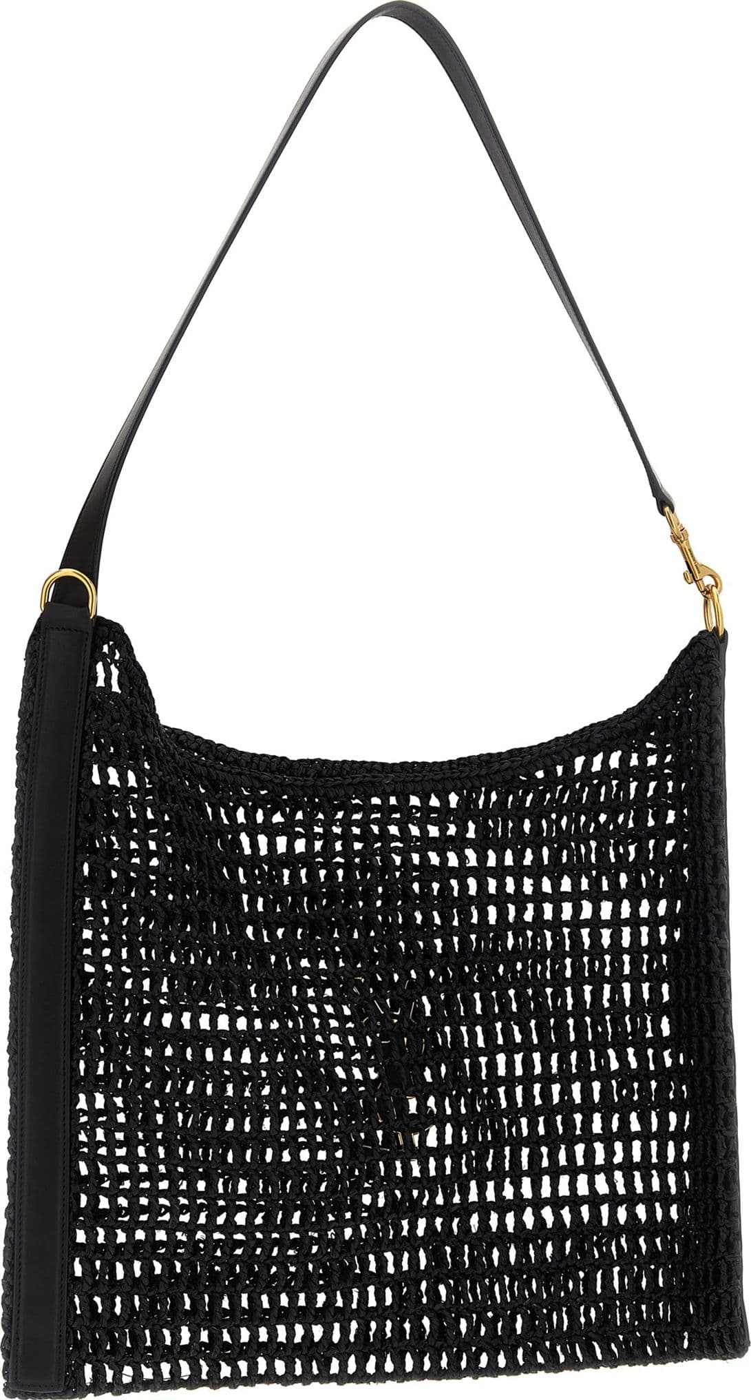 Saint Laurent Black Raffia Shoulder Bag - 2