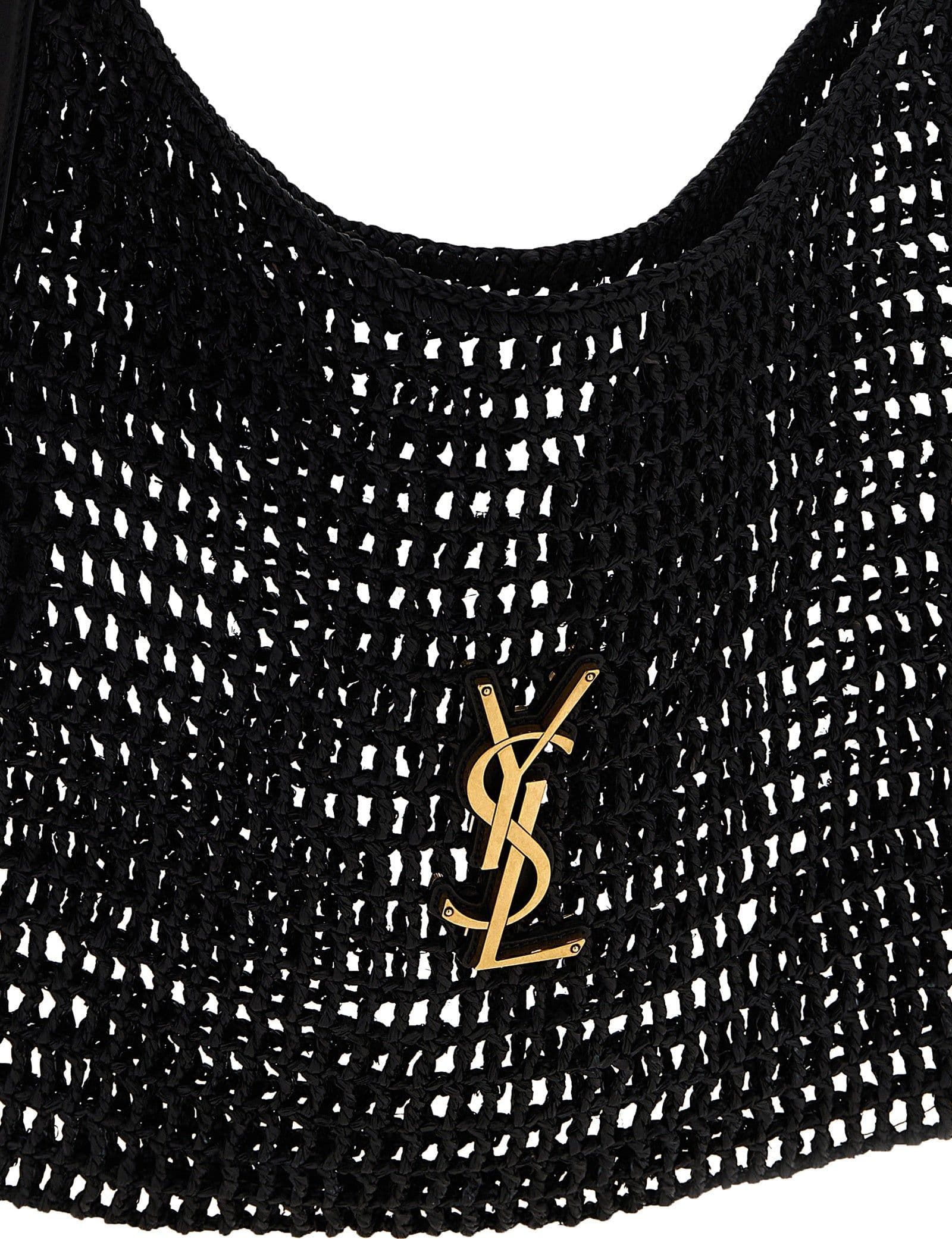 Saint Laurent Black Raffia Shoulder Bag - 3