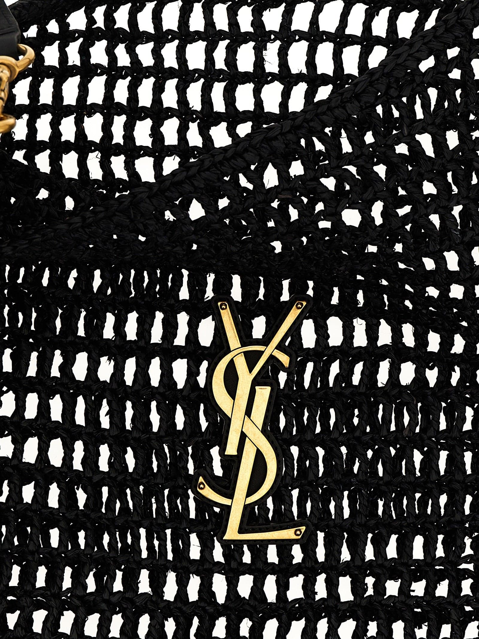 Saint Laurent Black Raffia Shoulder Bag - 4