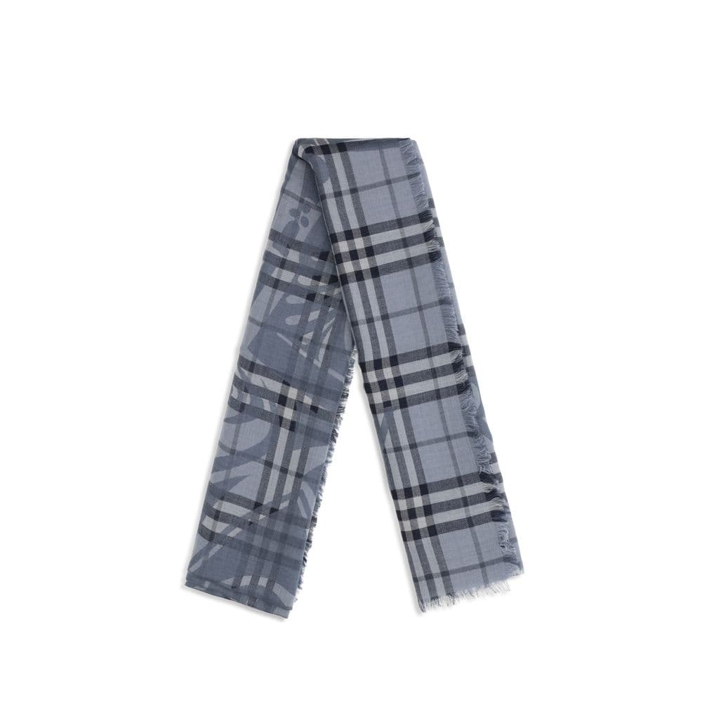 Burberry Blue Wool Oves Aries Foulard - 2