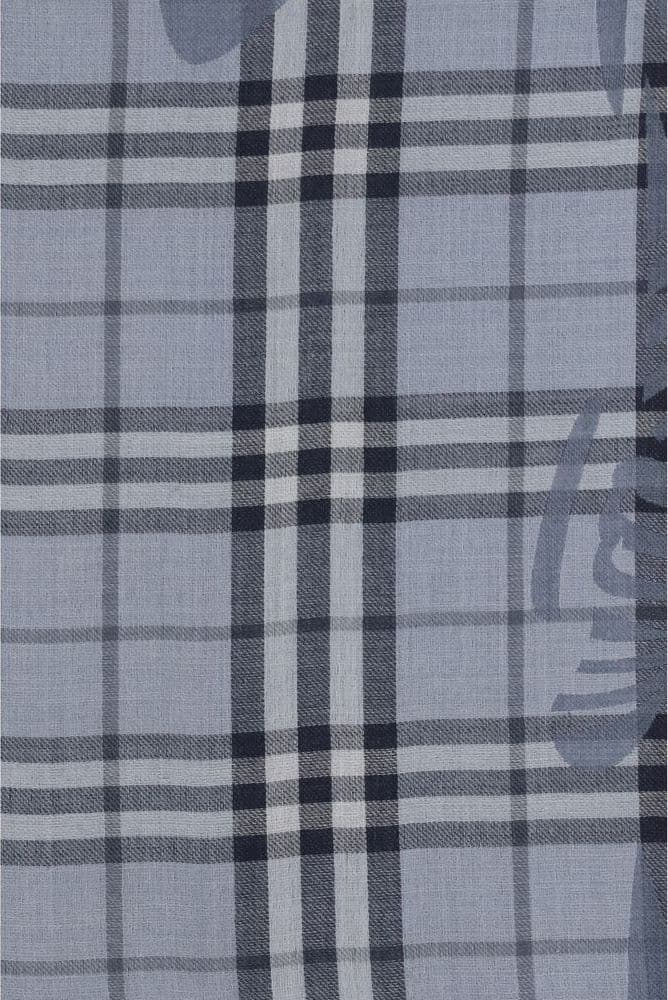 Burberry Blue Wool Oves Aries Foulard - 3