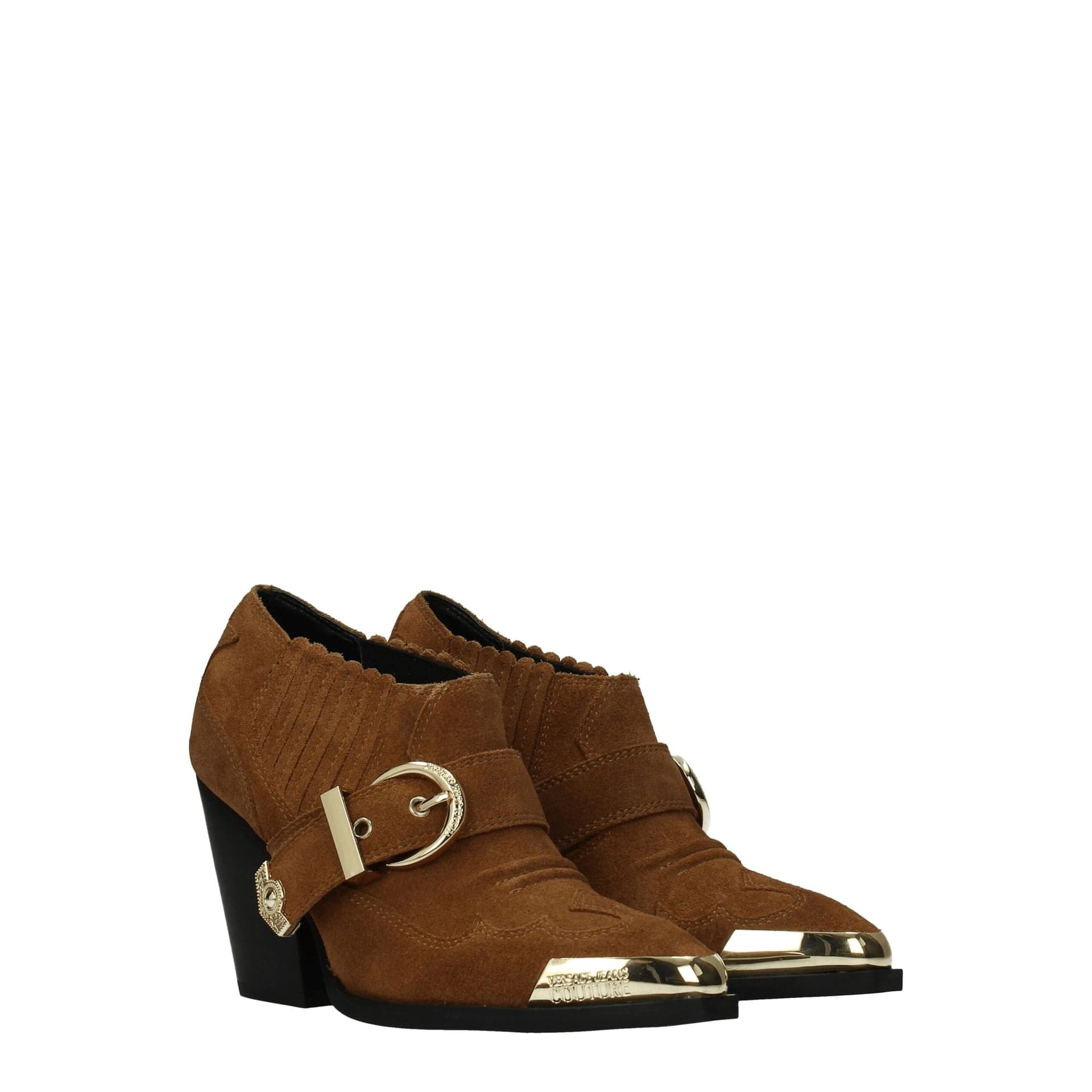 Versace Jeans Brown Leather Ankle Boots - 2