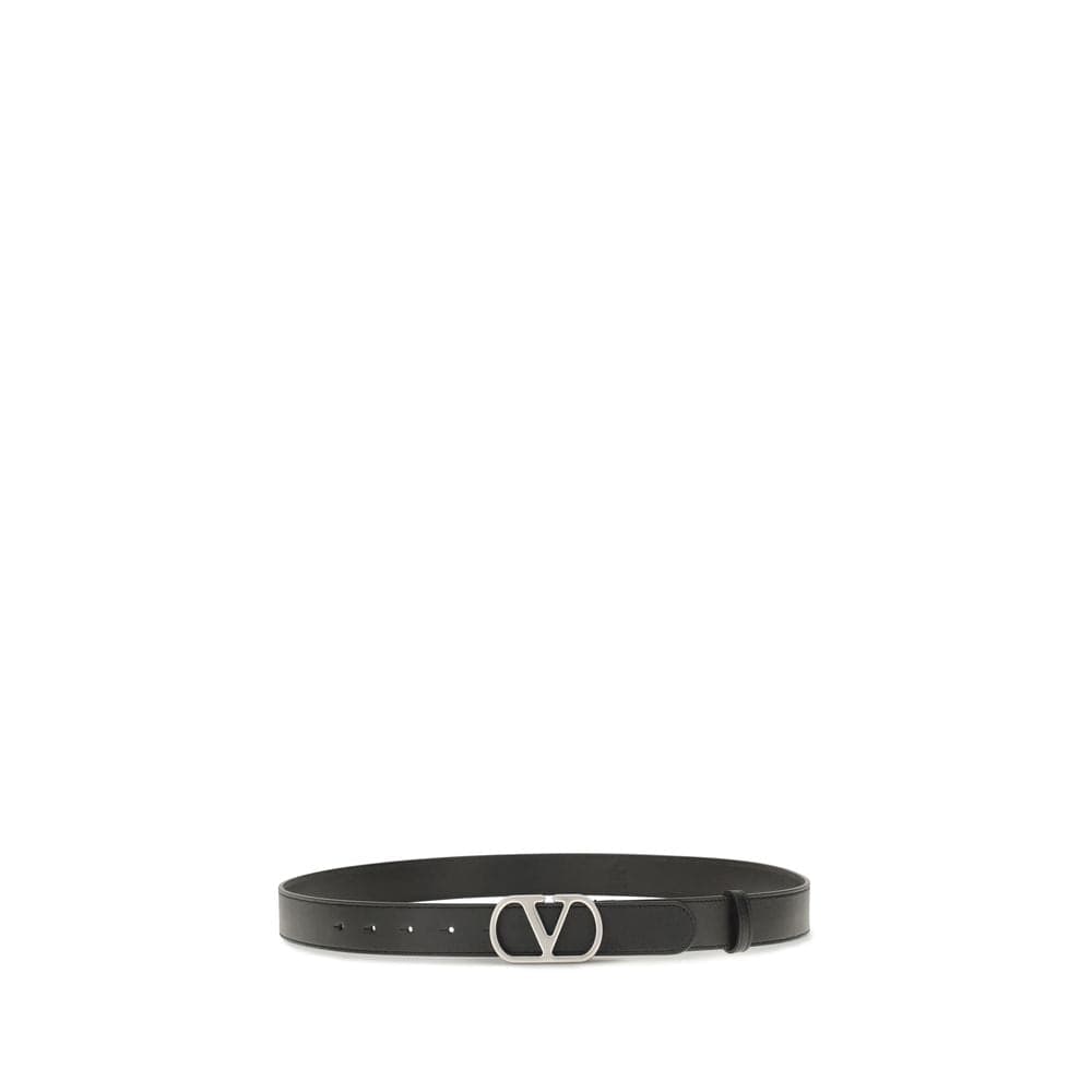 Valentino Garavani Black Calf Leather Bos Taurus Regular Belt - 2