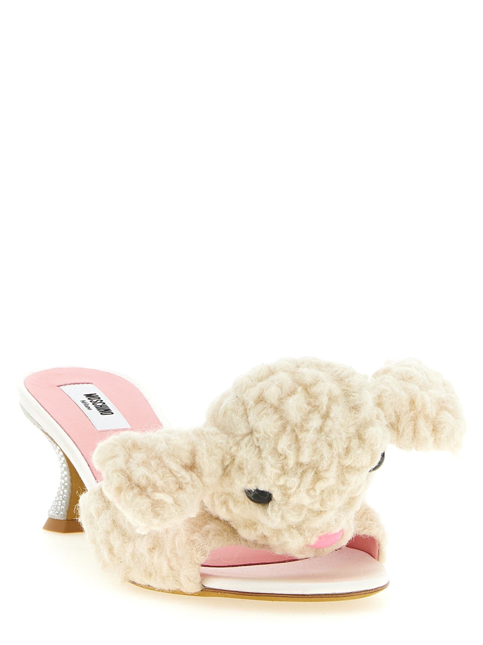 Moschino White Virgin Wool Mules - 2