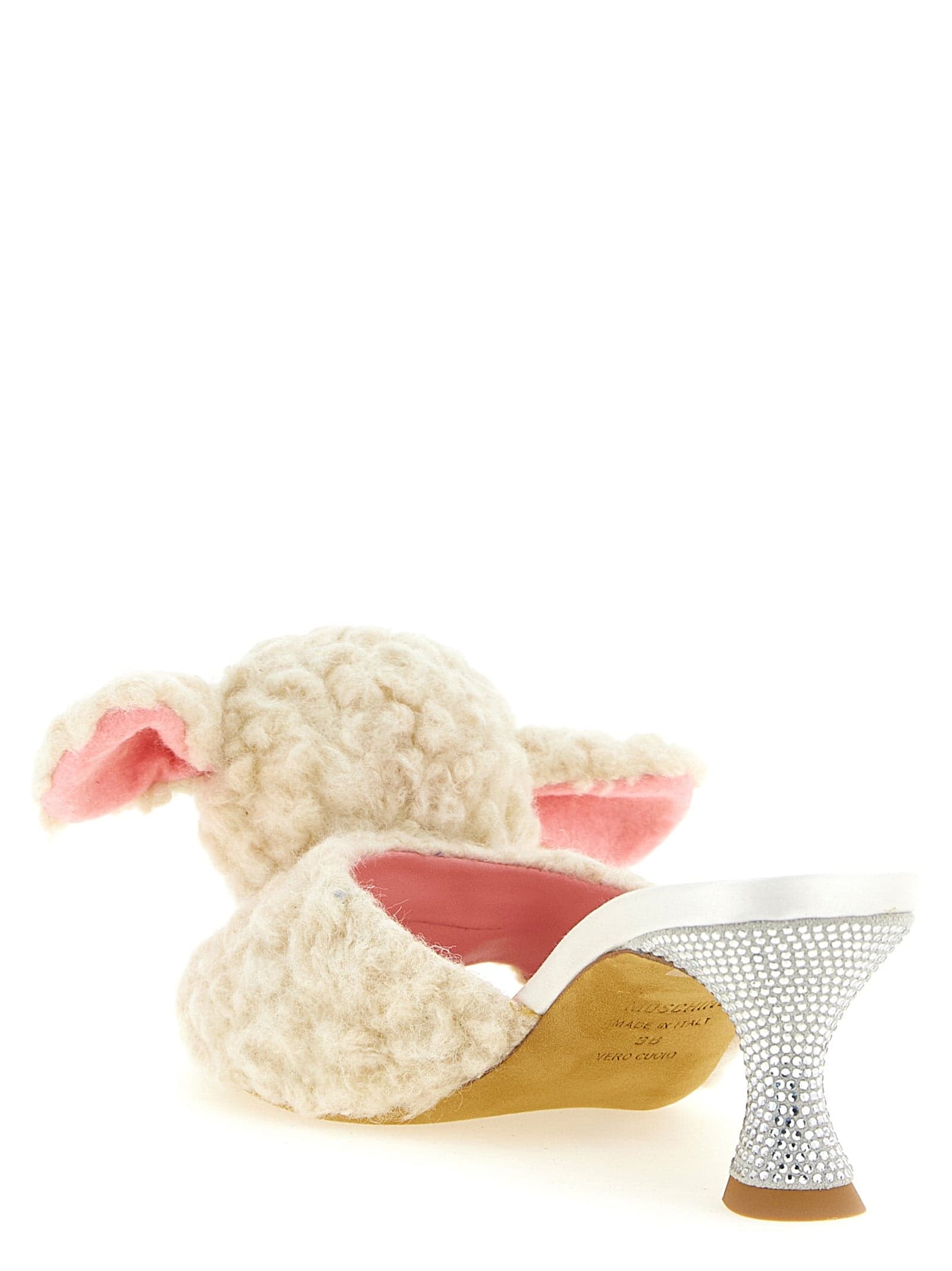 Moschino White Virgin Wool Mules - 3