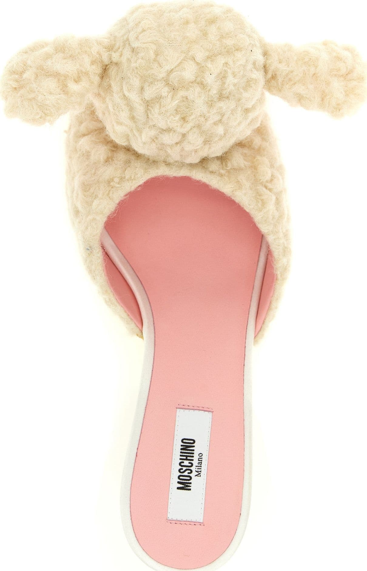 Moschino White Virgin Wool Mules - 4