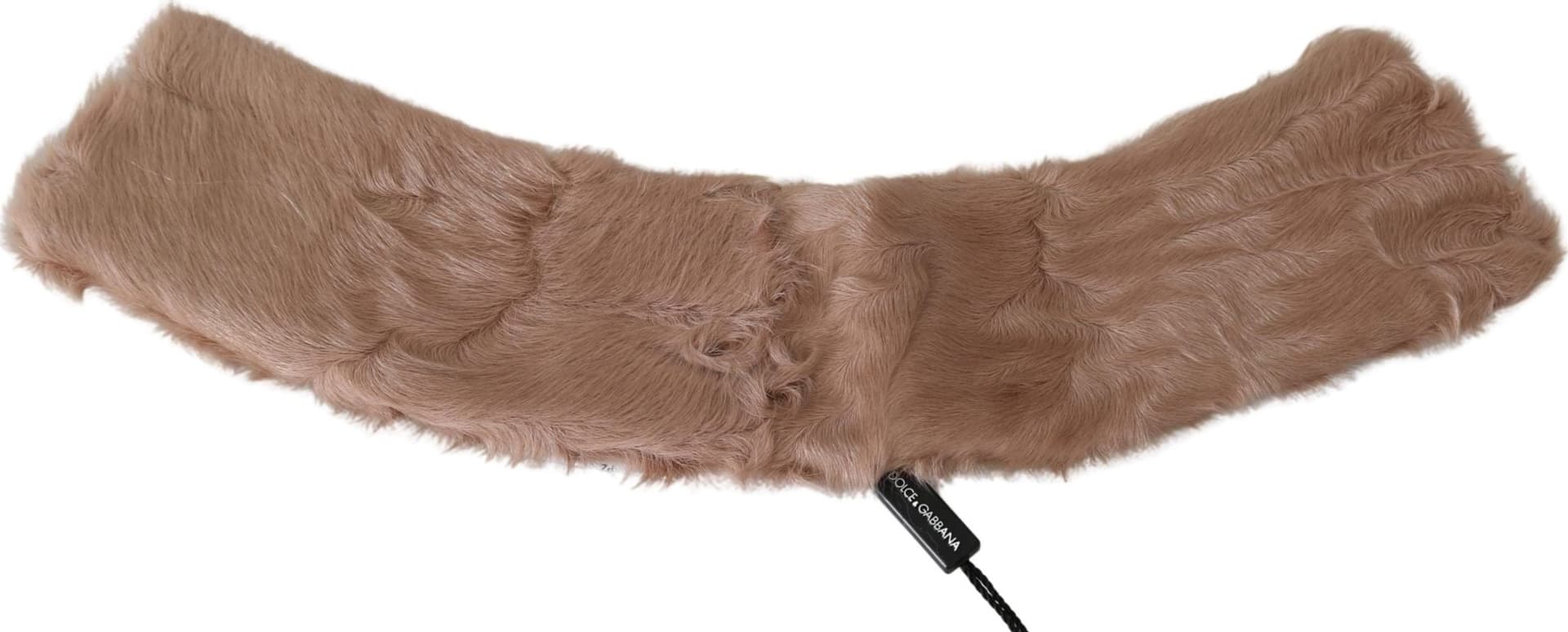 Dolce & Gabbana Beige Fur Neck Collar Lambskin Scarf - 2