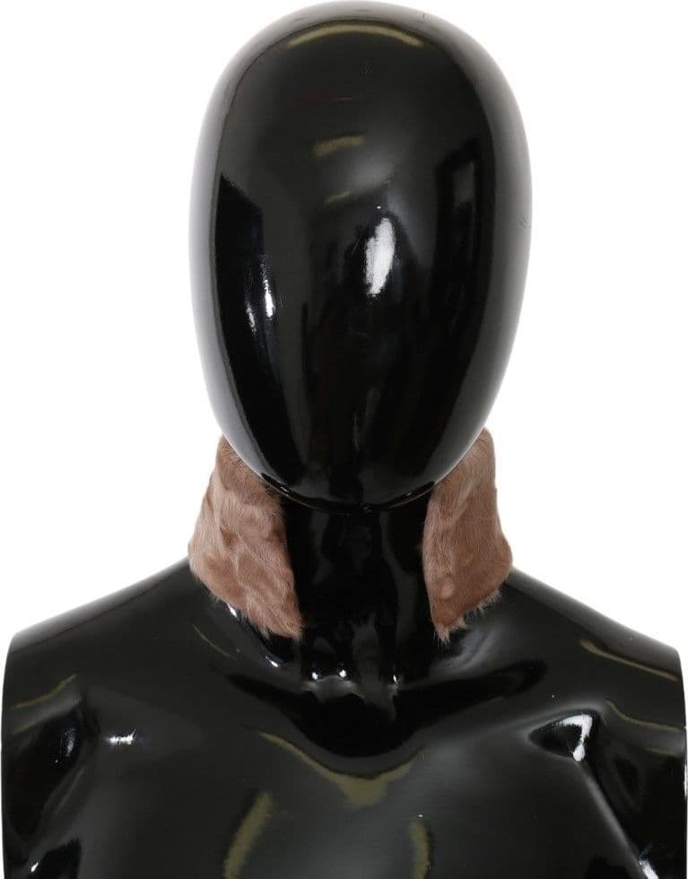 Dolce & Gabbana Beige Fur Neck Collar Lambskin Scarf - 3
