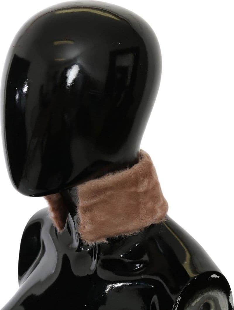Dolce & Gabbana Beige Fur Neck Collar Lambskin Scarf - 4