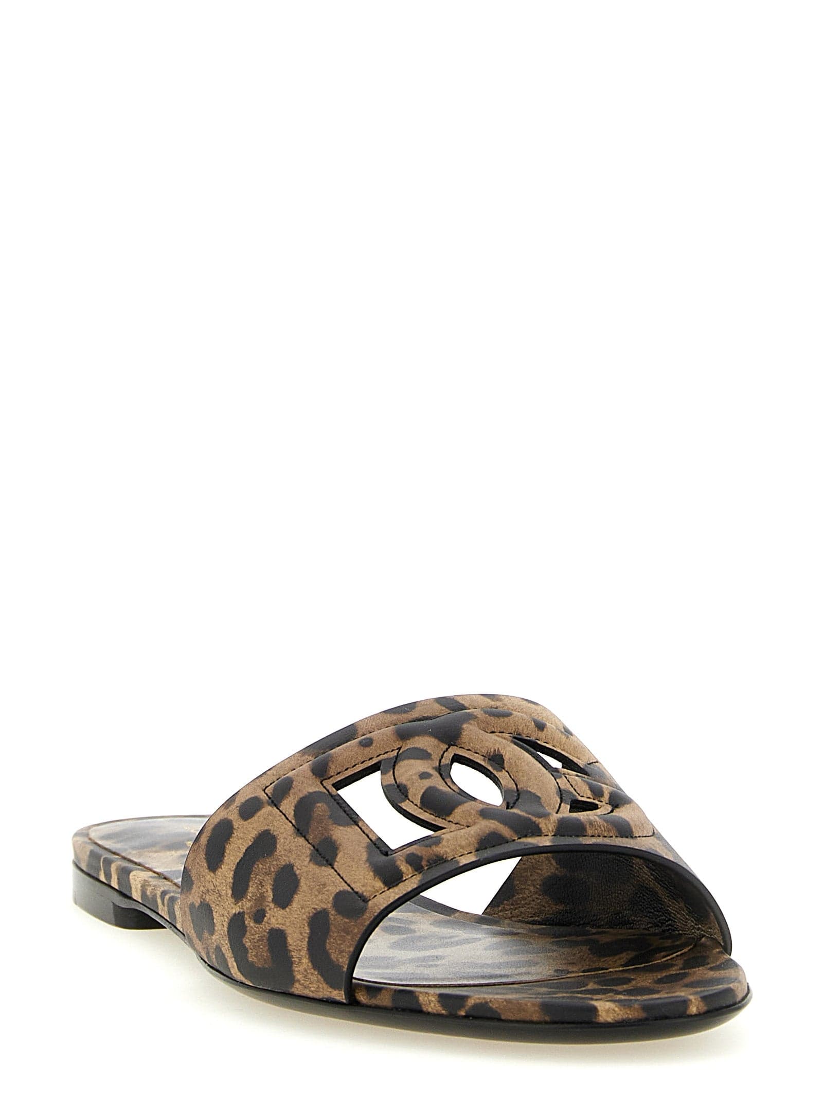 Dolce & Gabbana Brown Calfskin Slides - 2
