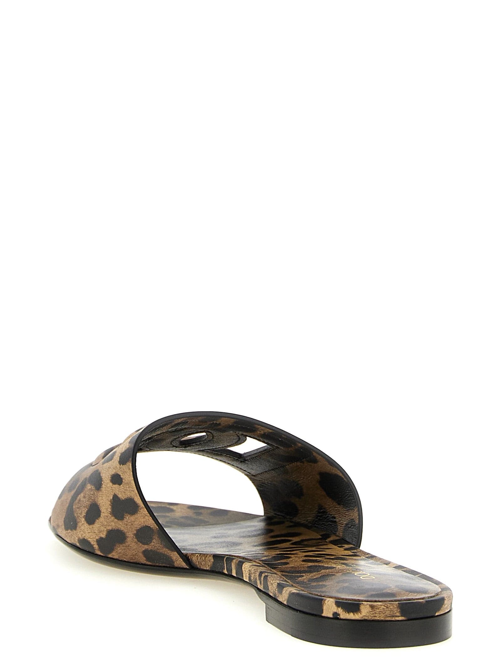 Dolce & Gabbana Brown Calfskin Slides - 3