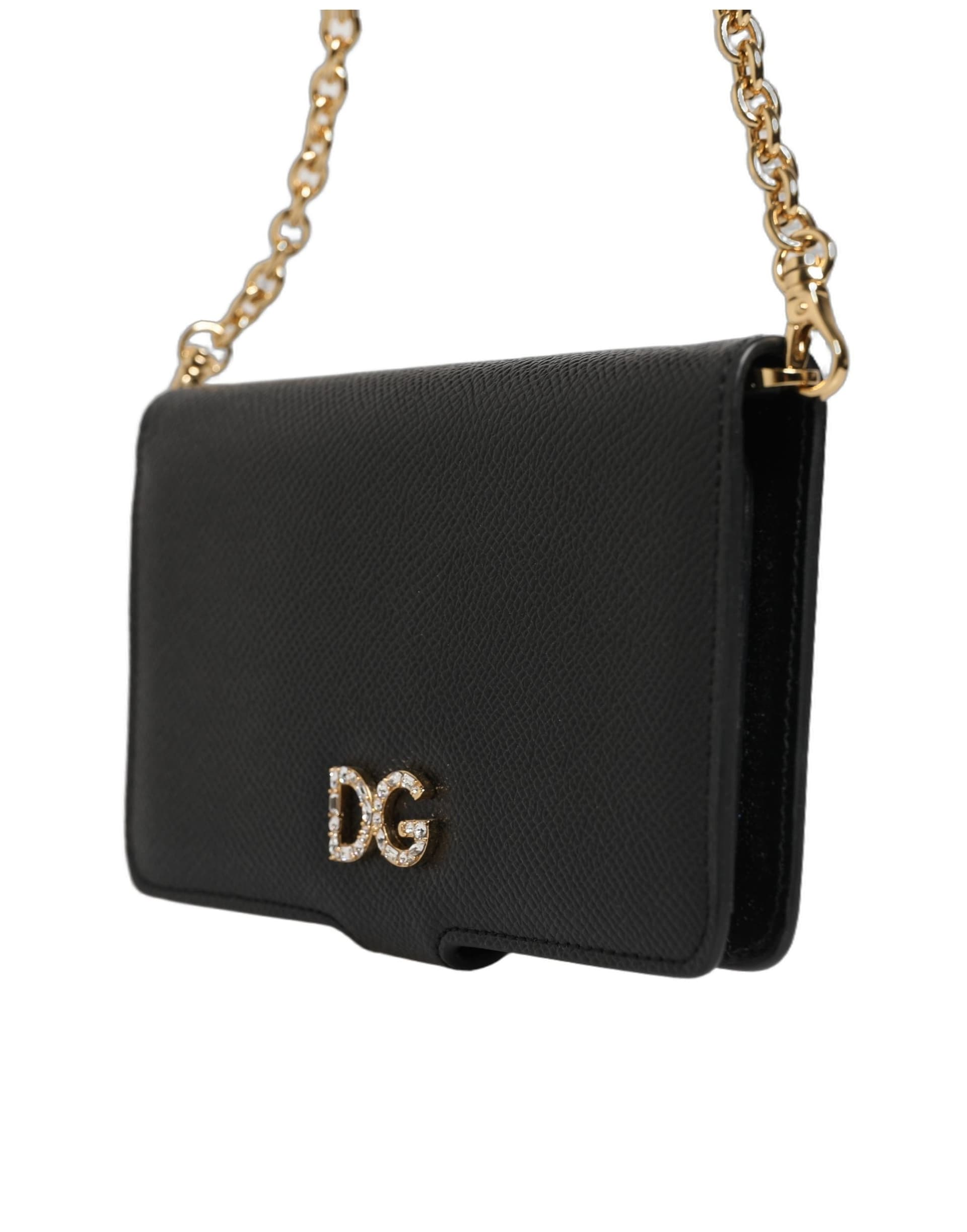 Dolce & Gabbana Case Flip Cover Black Calf Leather iPhone X - XS Phone - 2
