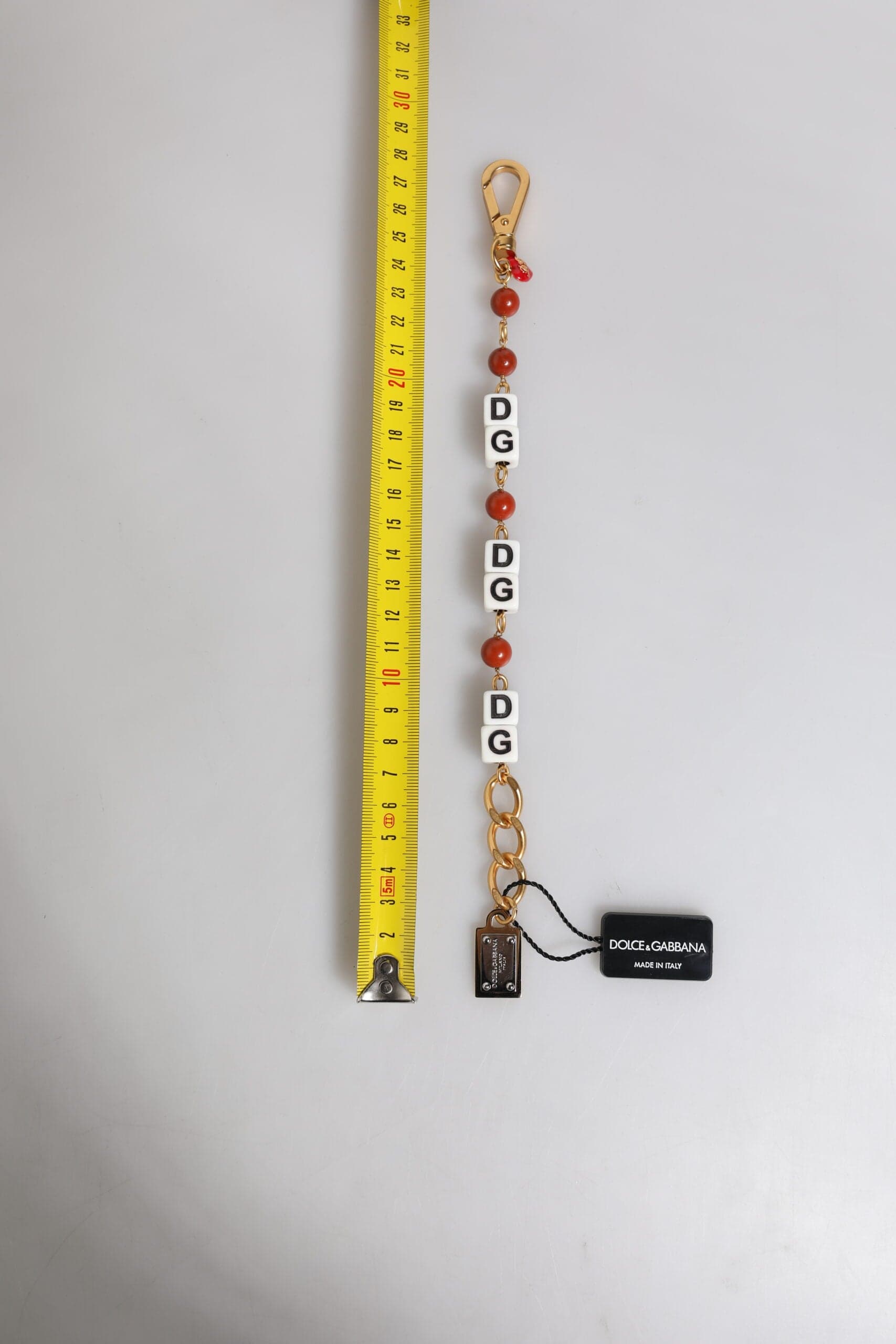 Dolce & Gabbana Multicolor Gold Tone Brass Chain DG Logo Dice Bracelet - 2
