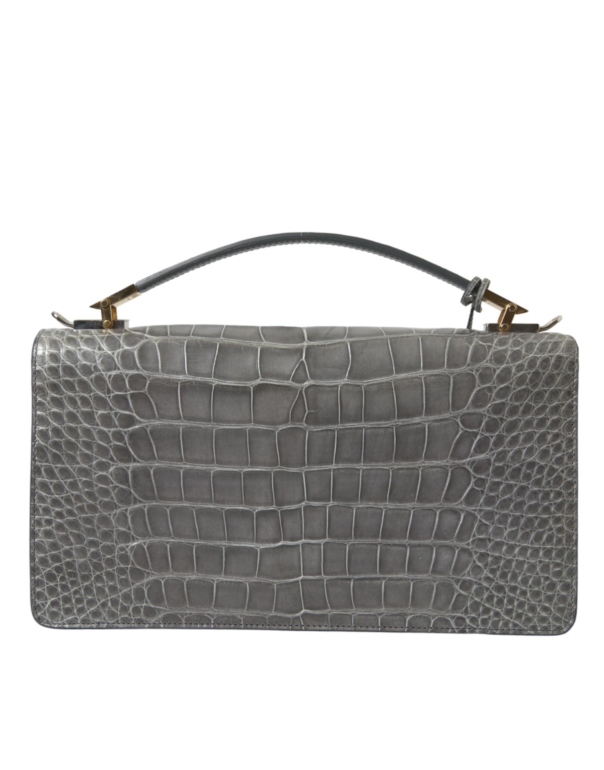 Balenciaga Gray Exotic Leather Medium Shoulder Hand Purse Bag - 3