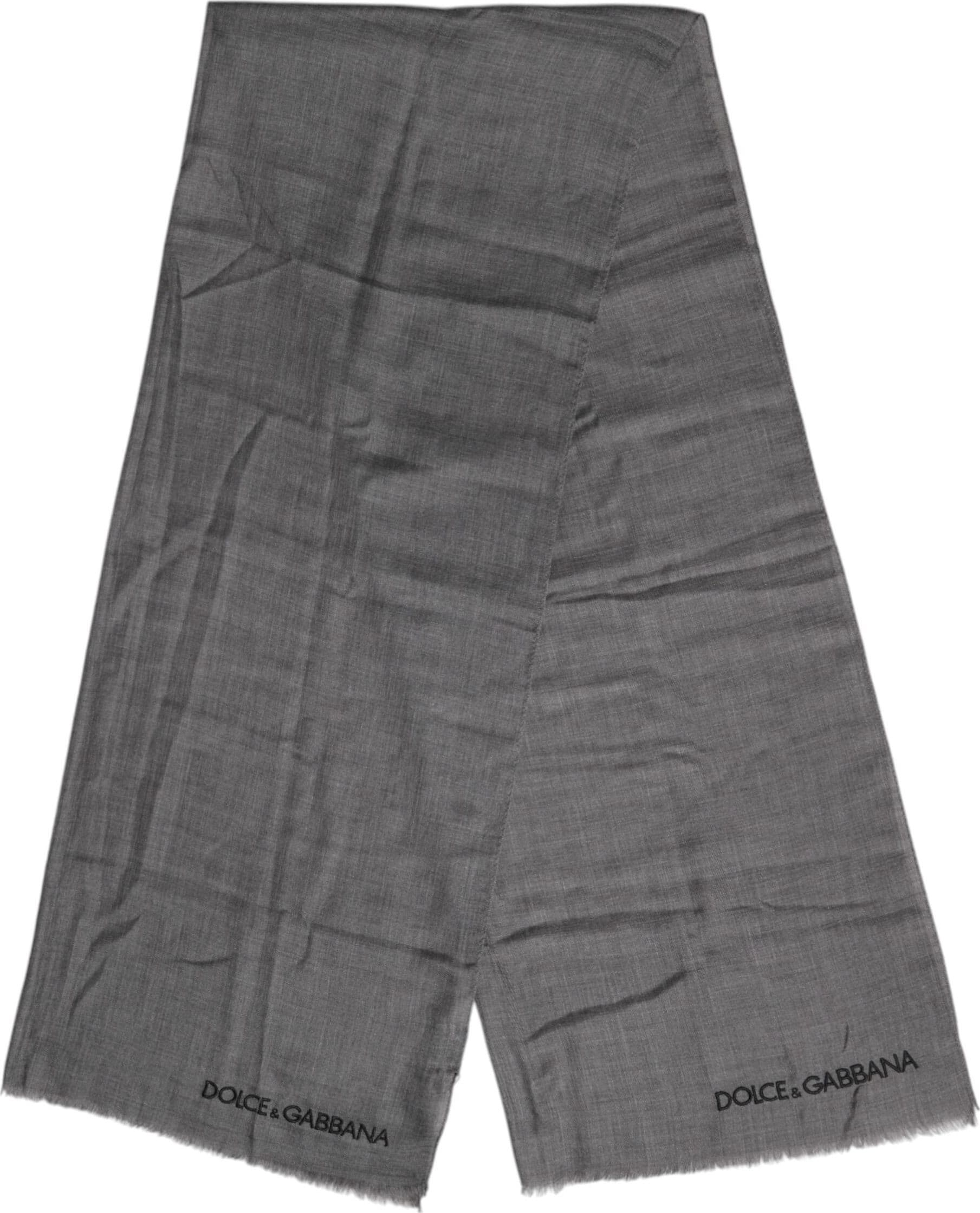 Dolce & Gabbana Gray Logo Print Neck Warmer Wrap Shawl Scarf - 3