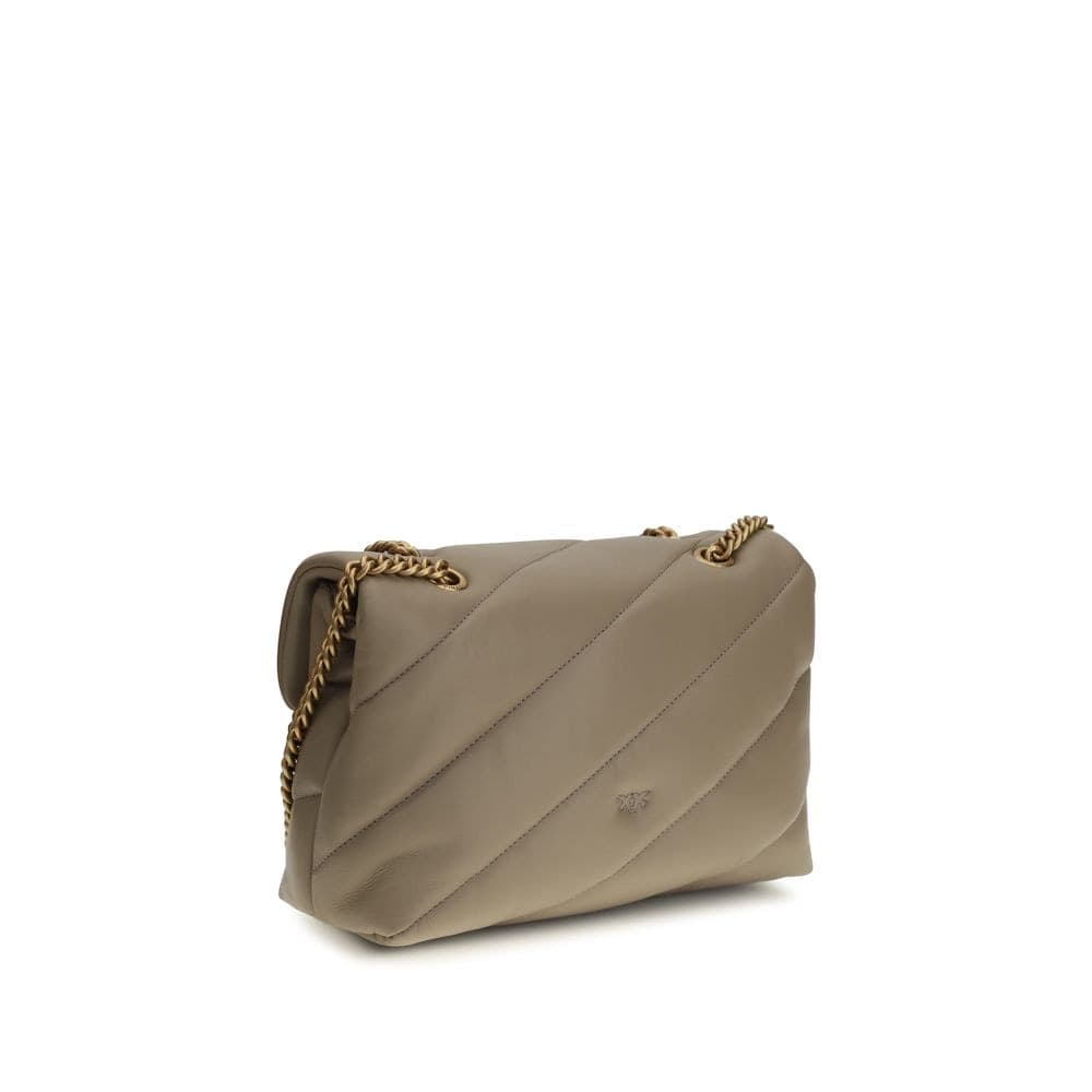 PINKO Gray Calf Leather Bos Taurus Shoulder Bag - 3