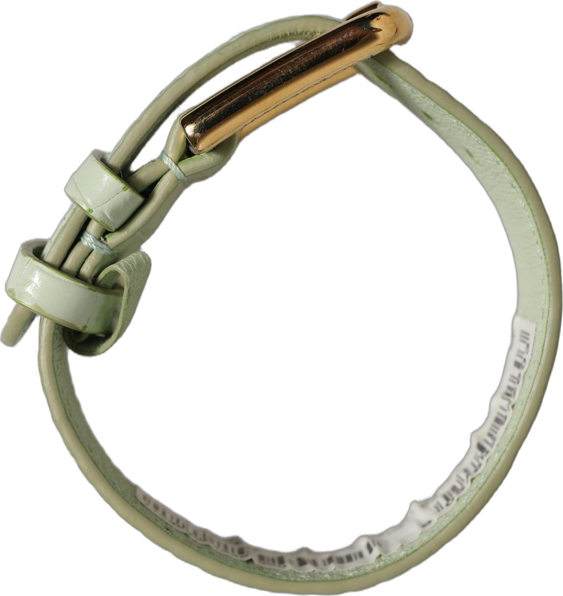 Dolce & Gabbana Green Embossed Leather Gold Buckle Belt Strap Bracelet - 7