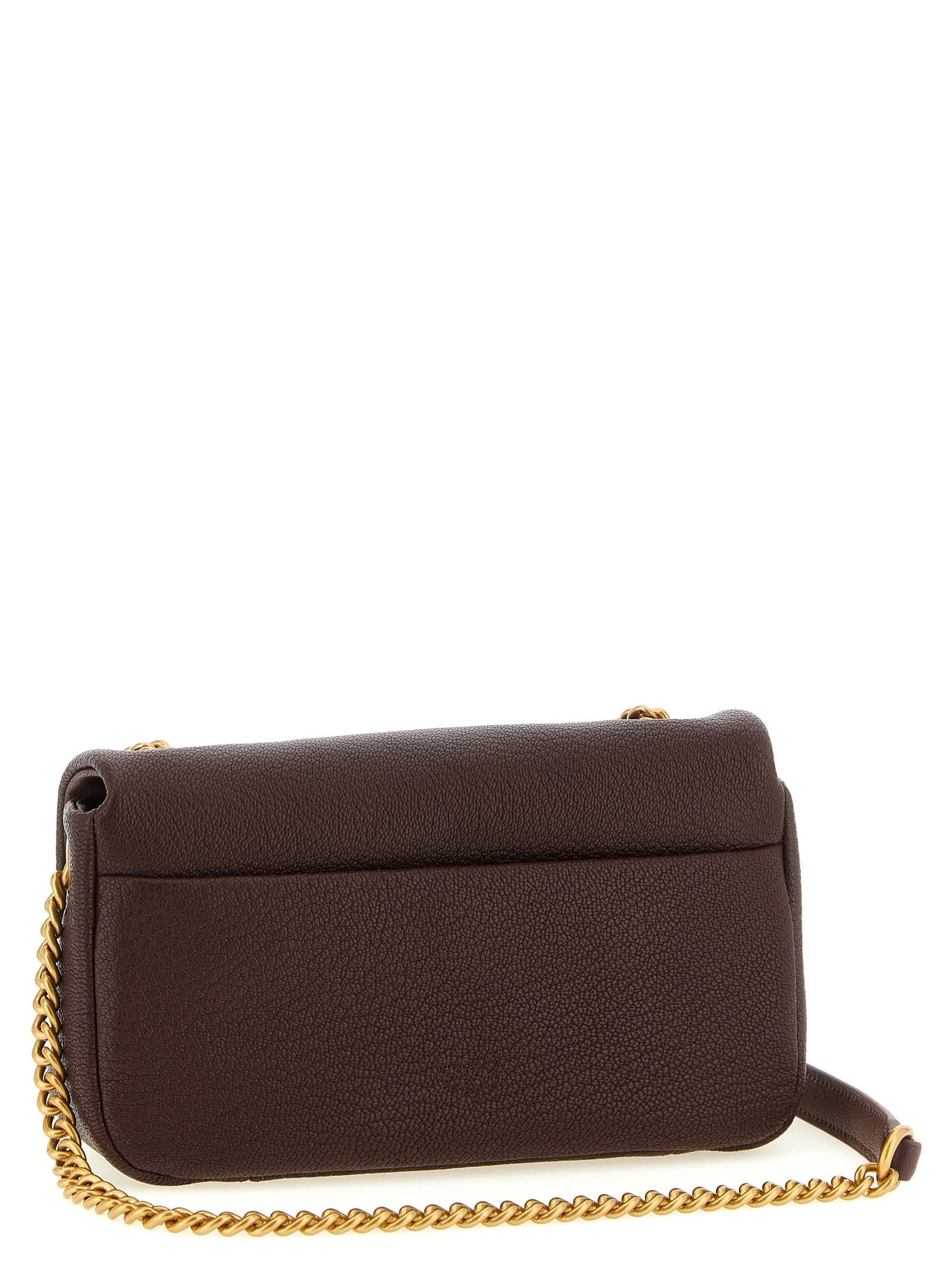 PINKO Brown Lamb Leather Shoulder Bag - 2