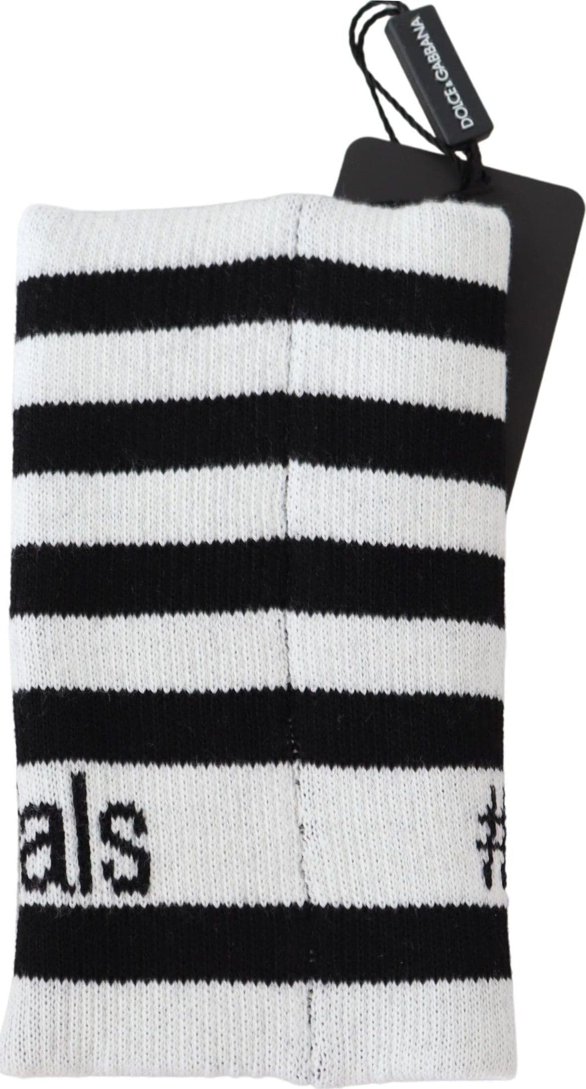 Dolce & Gabbana Black White Wool DGMillennials Wristband Wrap - 2