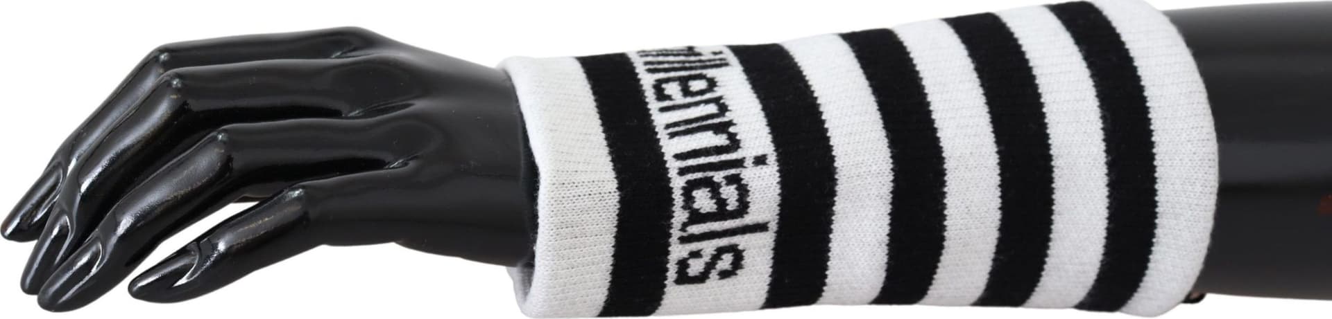 Dolce & Gabbana Black White Wool DGMillennials Wristband Wrap - 4
