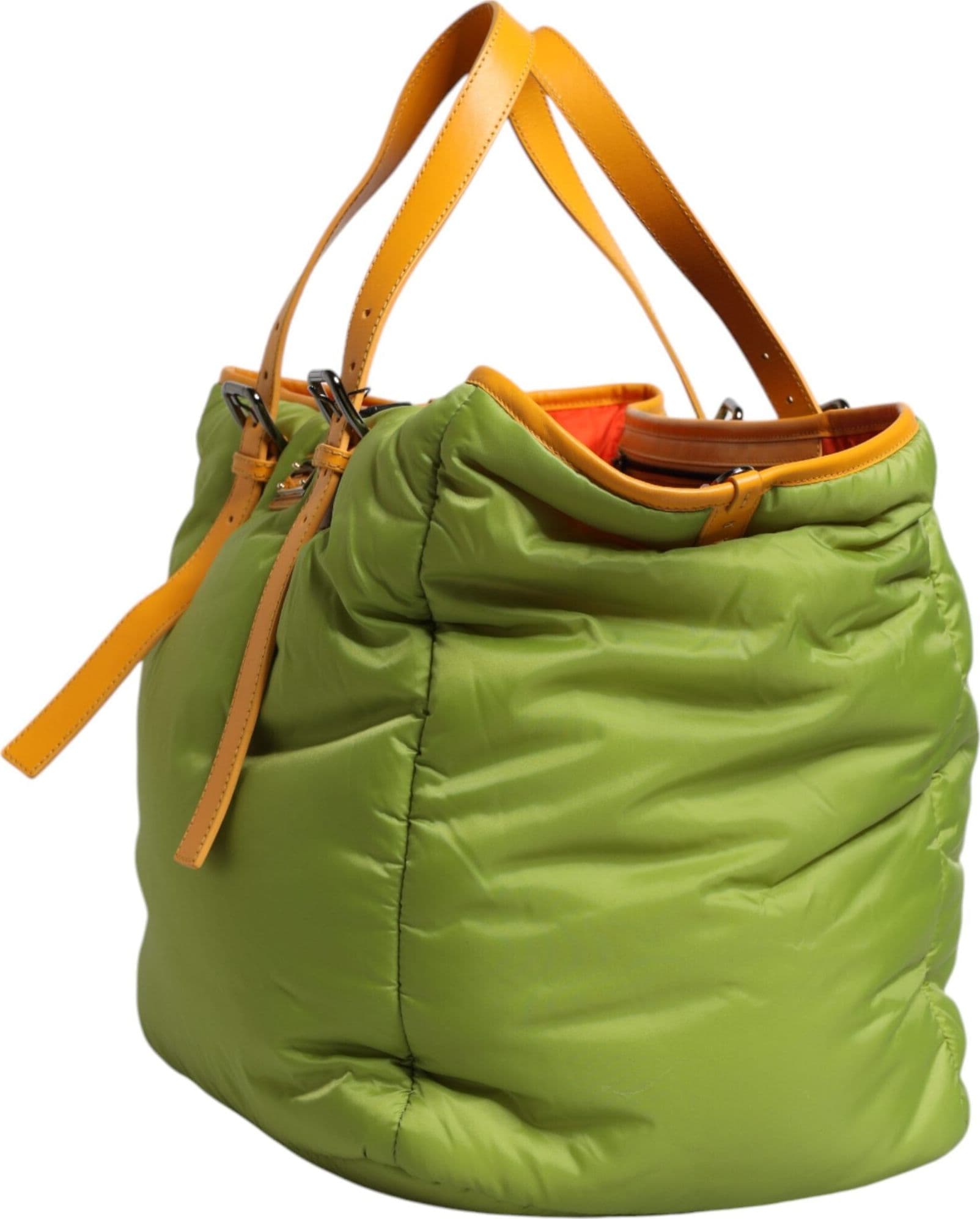 Dolce & Gabbana Green Nylon Padded Logo Plaque Tote Crossbody Bag - 3