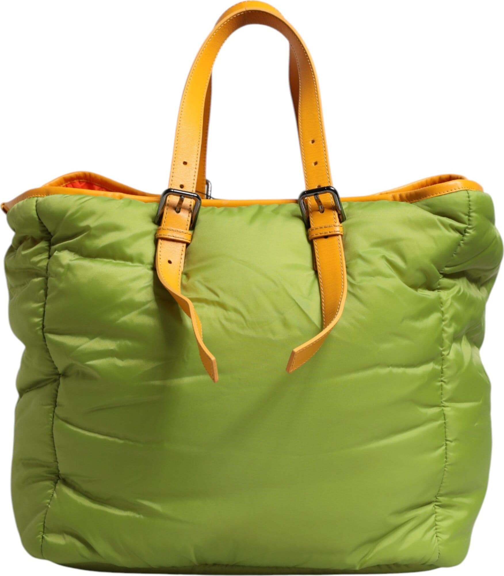 Dolce & Gabbana Green Nylon Padded Logo Plaque Tote Crossbody Bag - 4