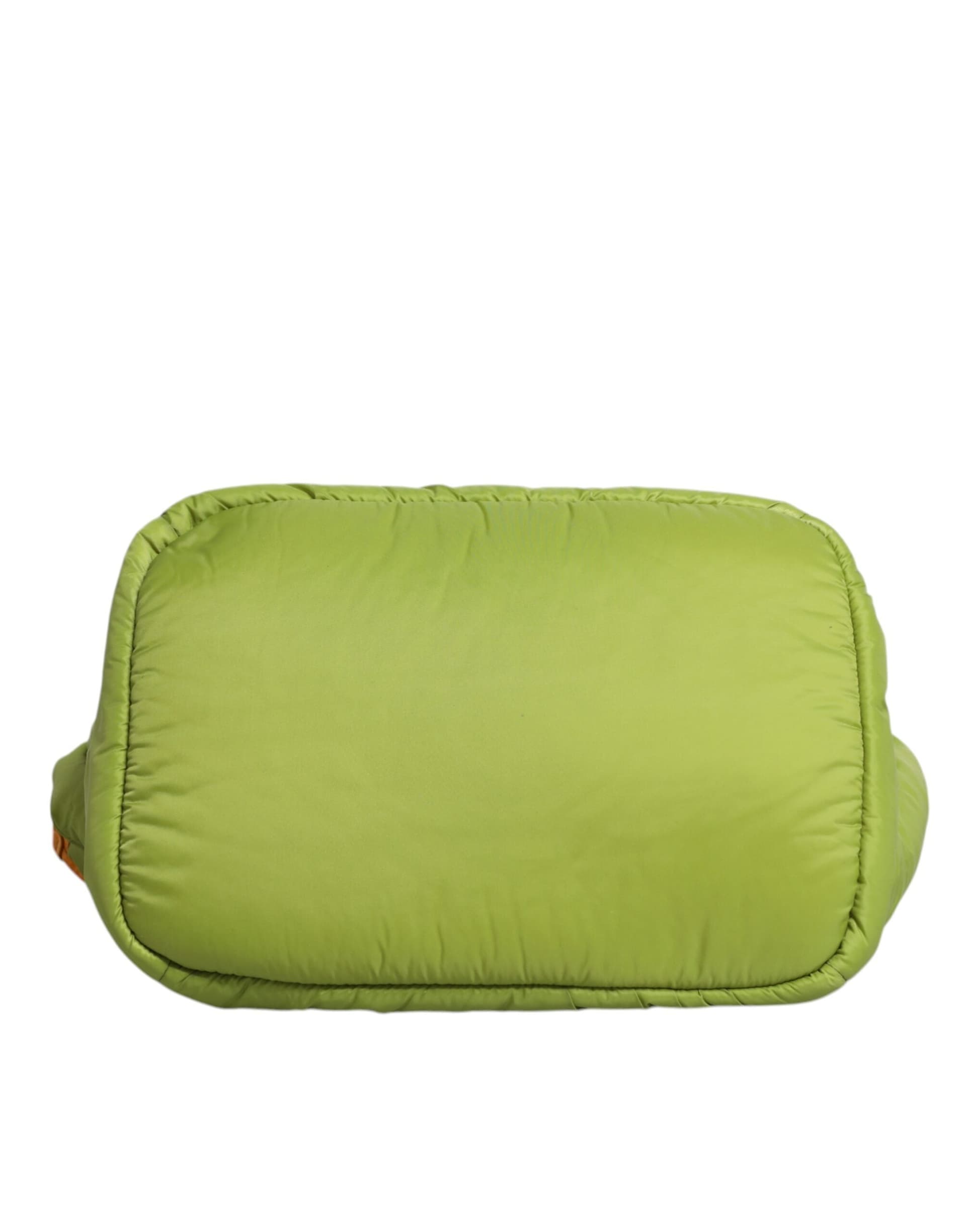 Dolce & Gabbana Green Nylon Padded Logo Plaque Tote Crossbody Bag - 6