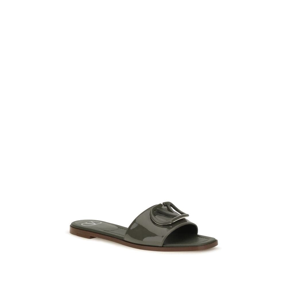 Valentino Garavani Bicolor Calf Leather Bos Taurus Flat Sandals - 2