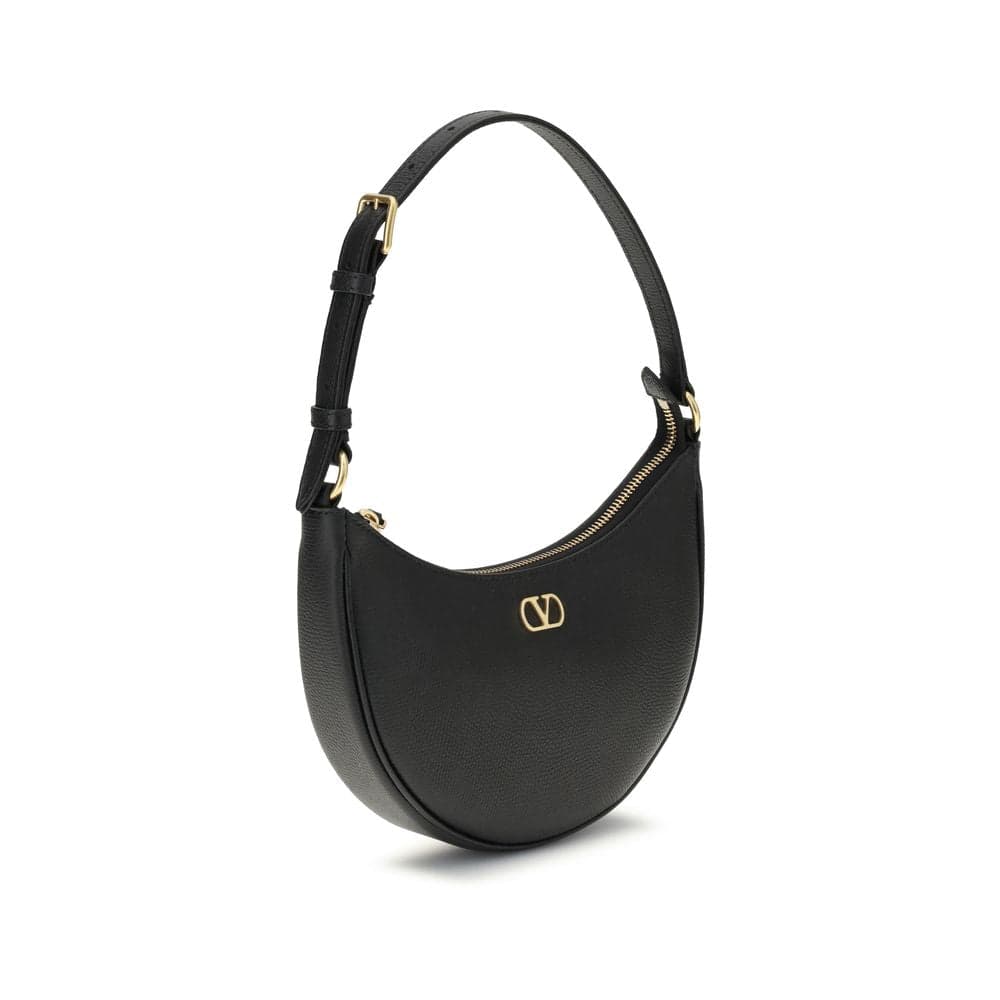 Valentino Garavani Black Calf Leather Bos Taurus Shoulder Bag - 2