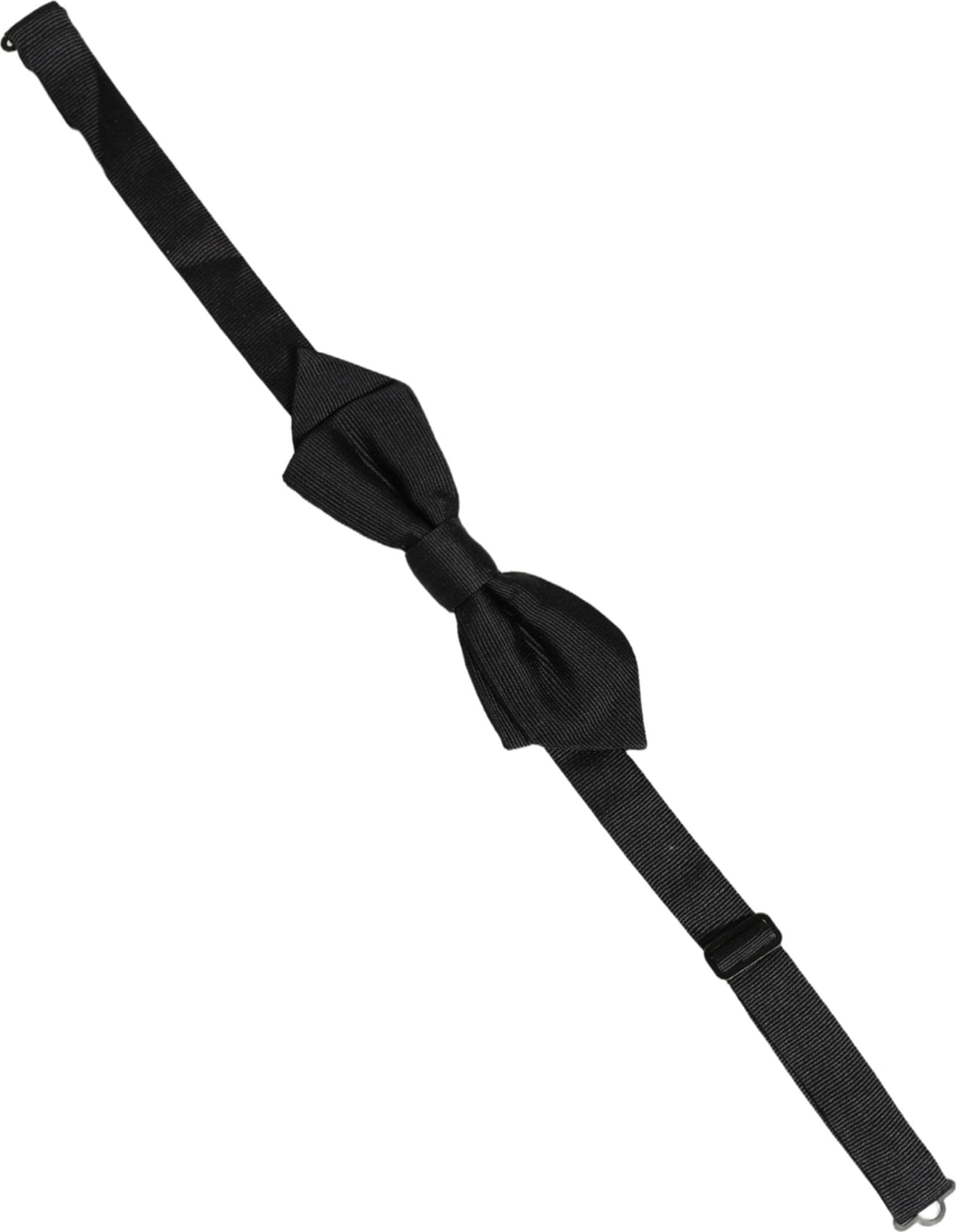 Dolce & Gabbana Men Black 100% Silk Adjustable Neck Papillon Bow Tie - 2