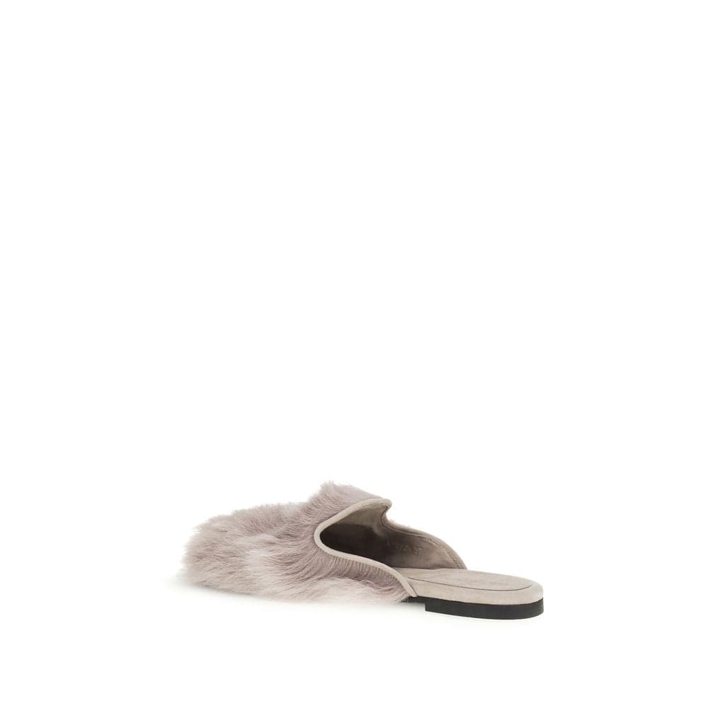 Dolce & Gabbana Gray Lamb Ovis Aries Aries Mules - 3