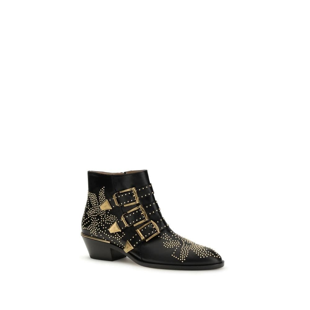 Chloé Black Calf Leather Bos Taurus Ankle Boots - 2