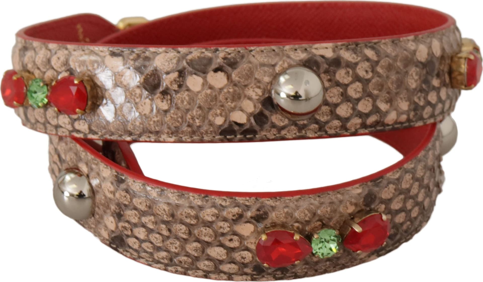 Dolce & Gabbana Brown Python Leather Crystals Shoulder Strap - 2