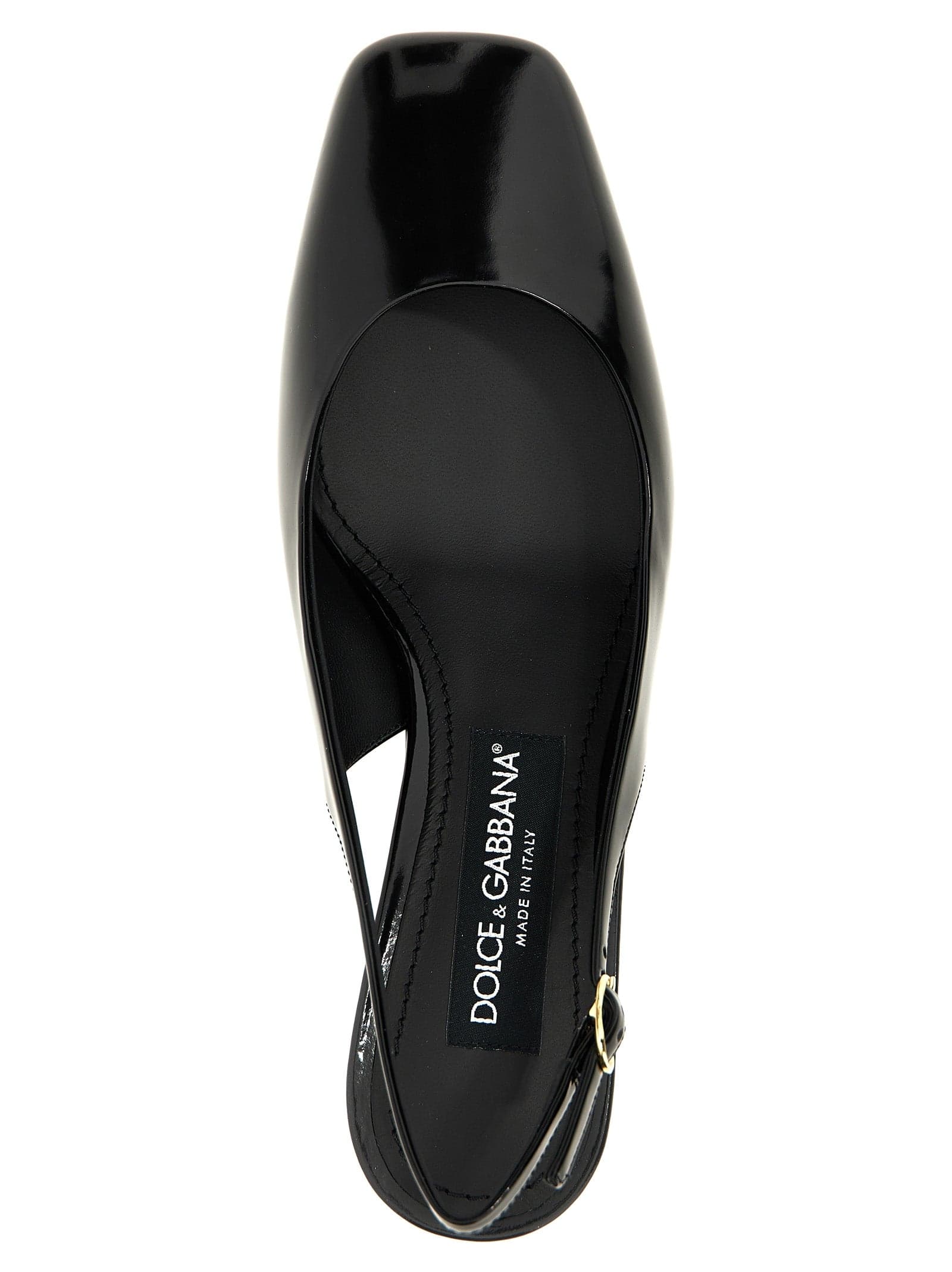 Dolce & Gabbana Black Calfskin Mid Heel Pumps - 4