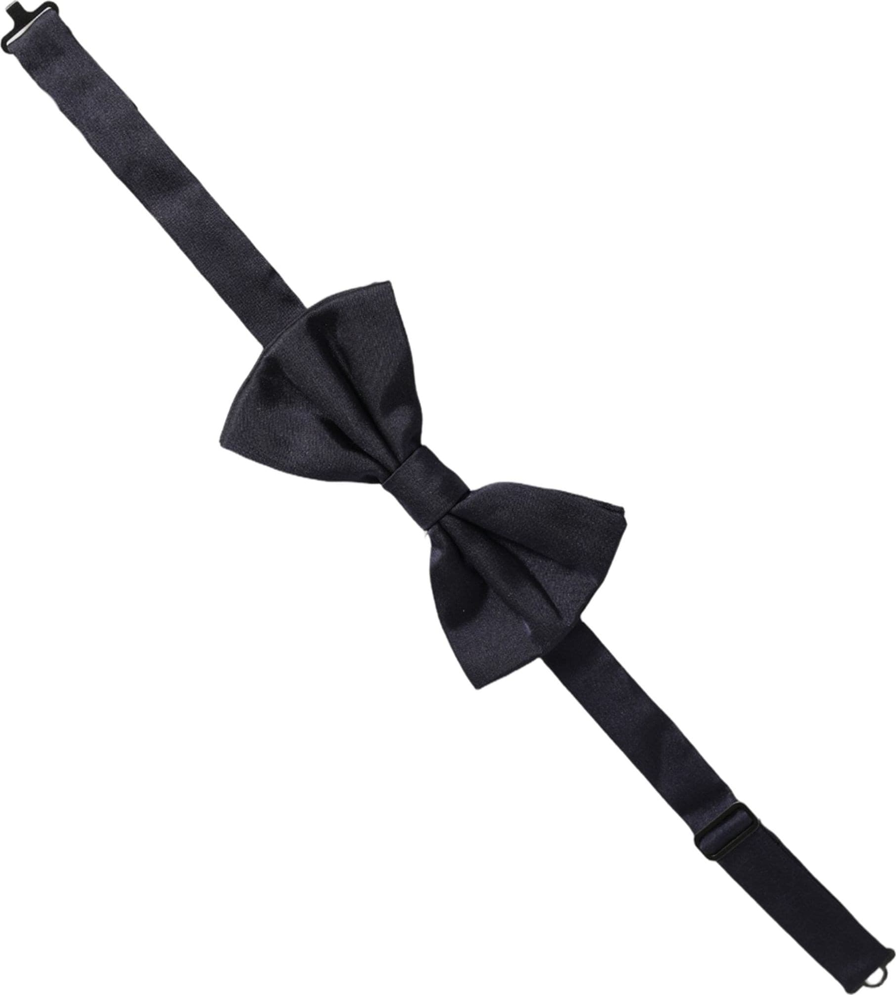 Dolce & Gabbana Men Dark Blue Silk Adjustable Neck Papillon Bow Tie - 2