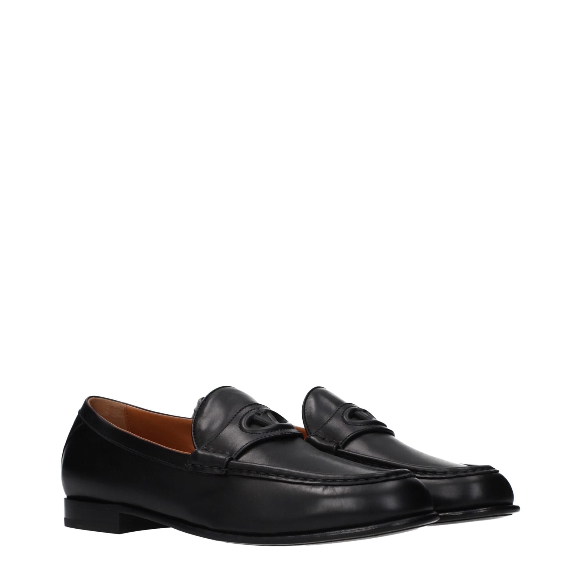 Valentino Garavani Black Leather Slip-On Loafers - 2